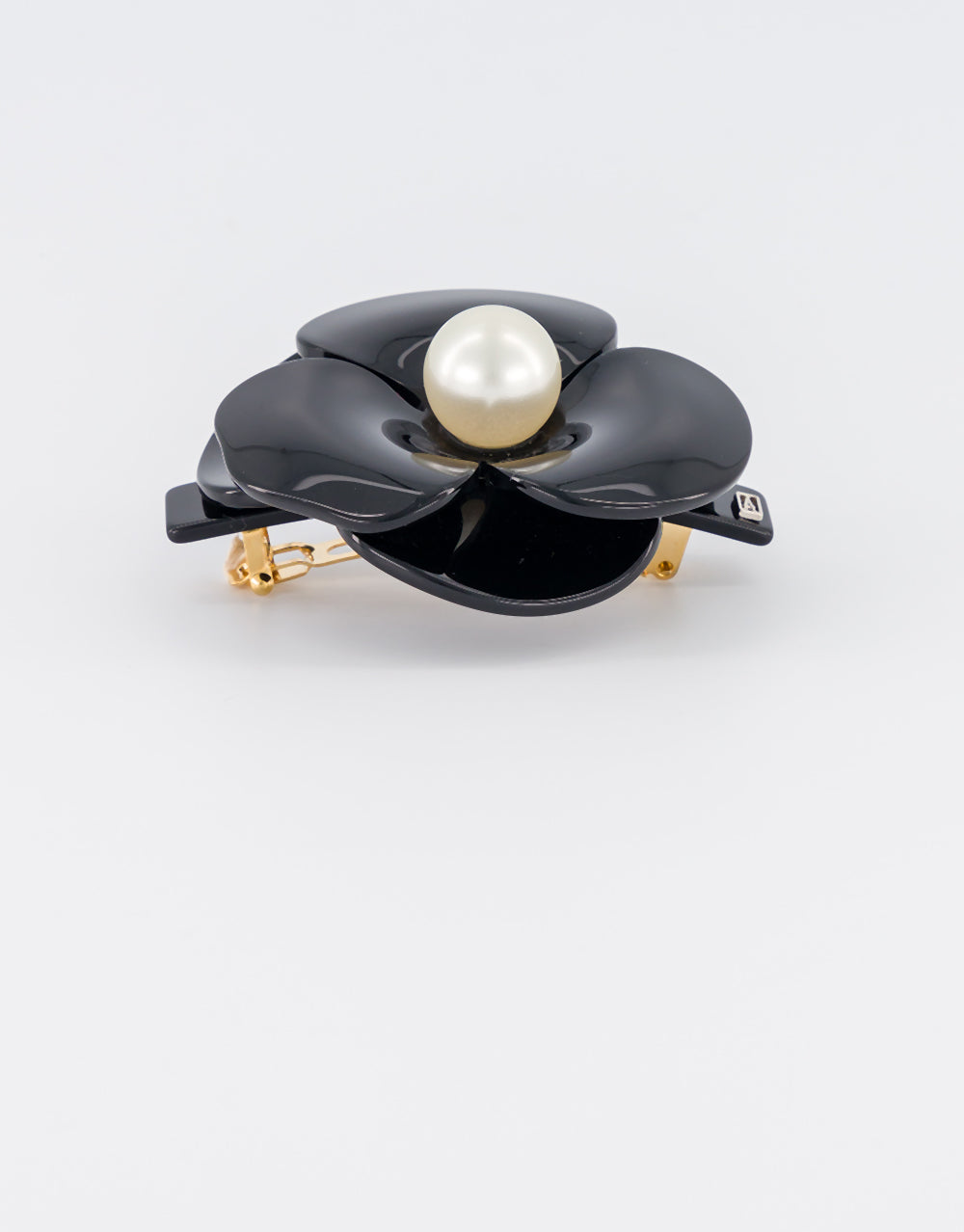 Camelia Mythique Acetate and Pearl Hair Barrette