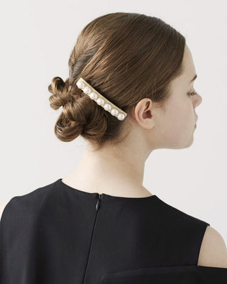 Pearl and acetate barette