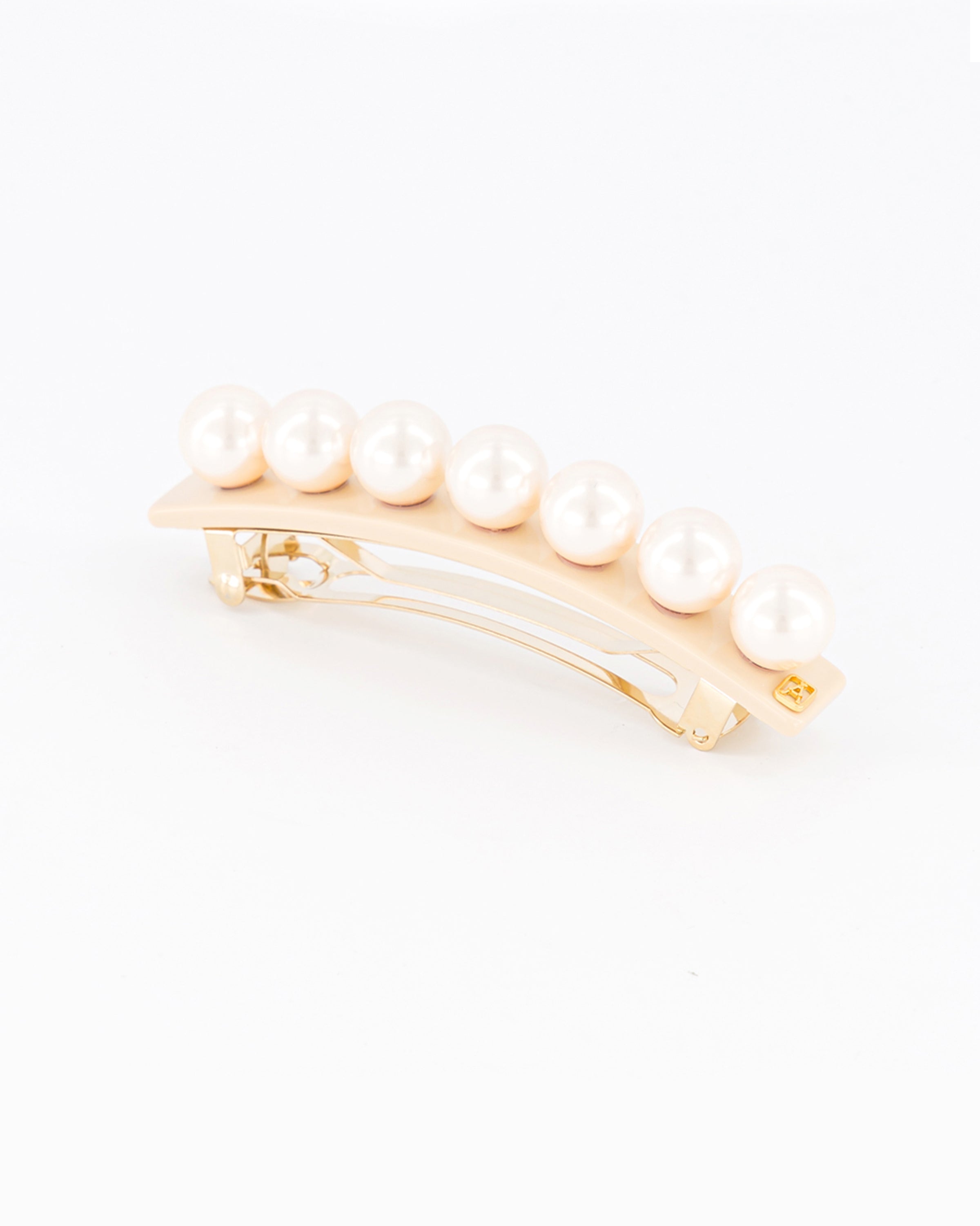 Pearl and acetate barette