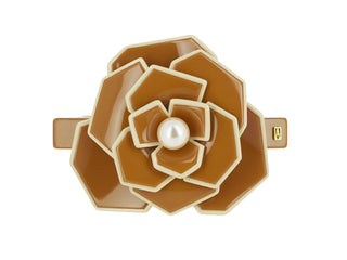 Art deco camelia flower hair acetate barette