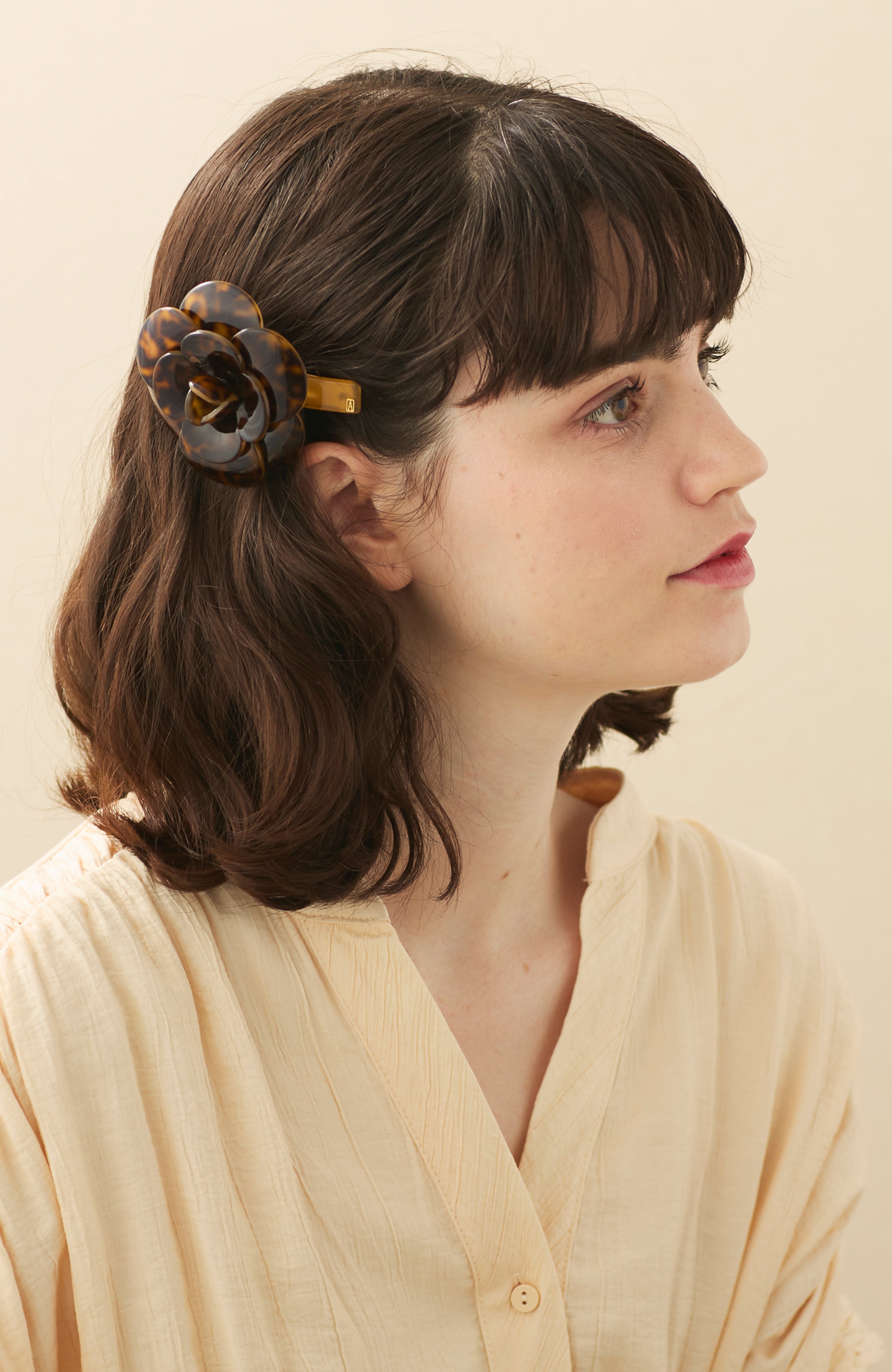 Tortoiseshell Acetate Camelia Flower Barrette