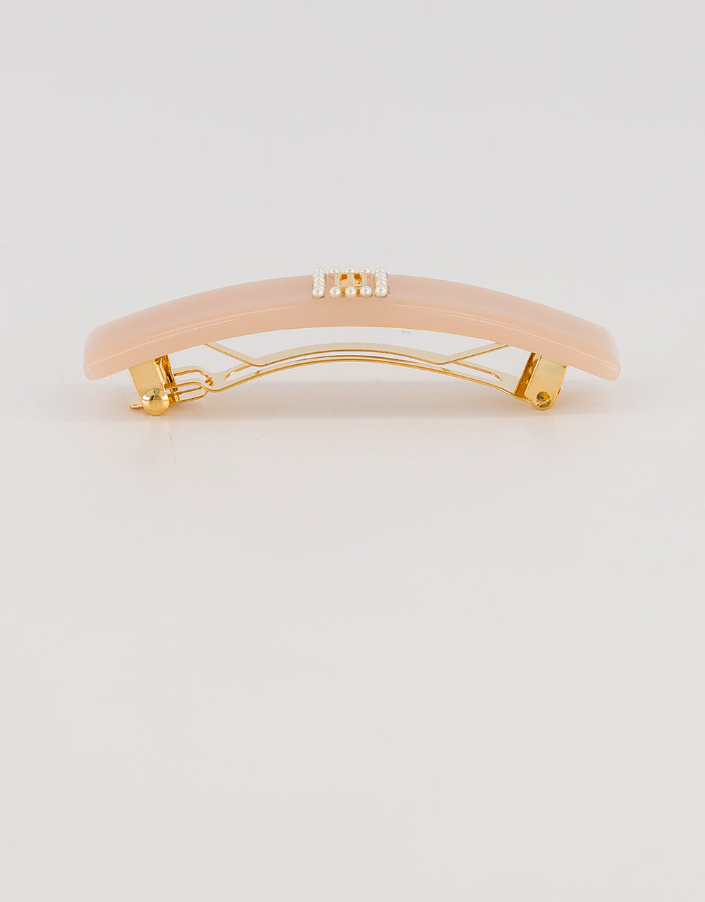 Original Beige Acetate and Pearls barette