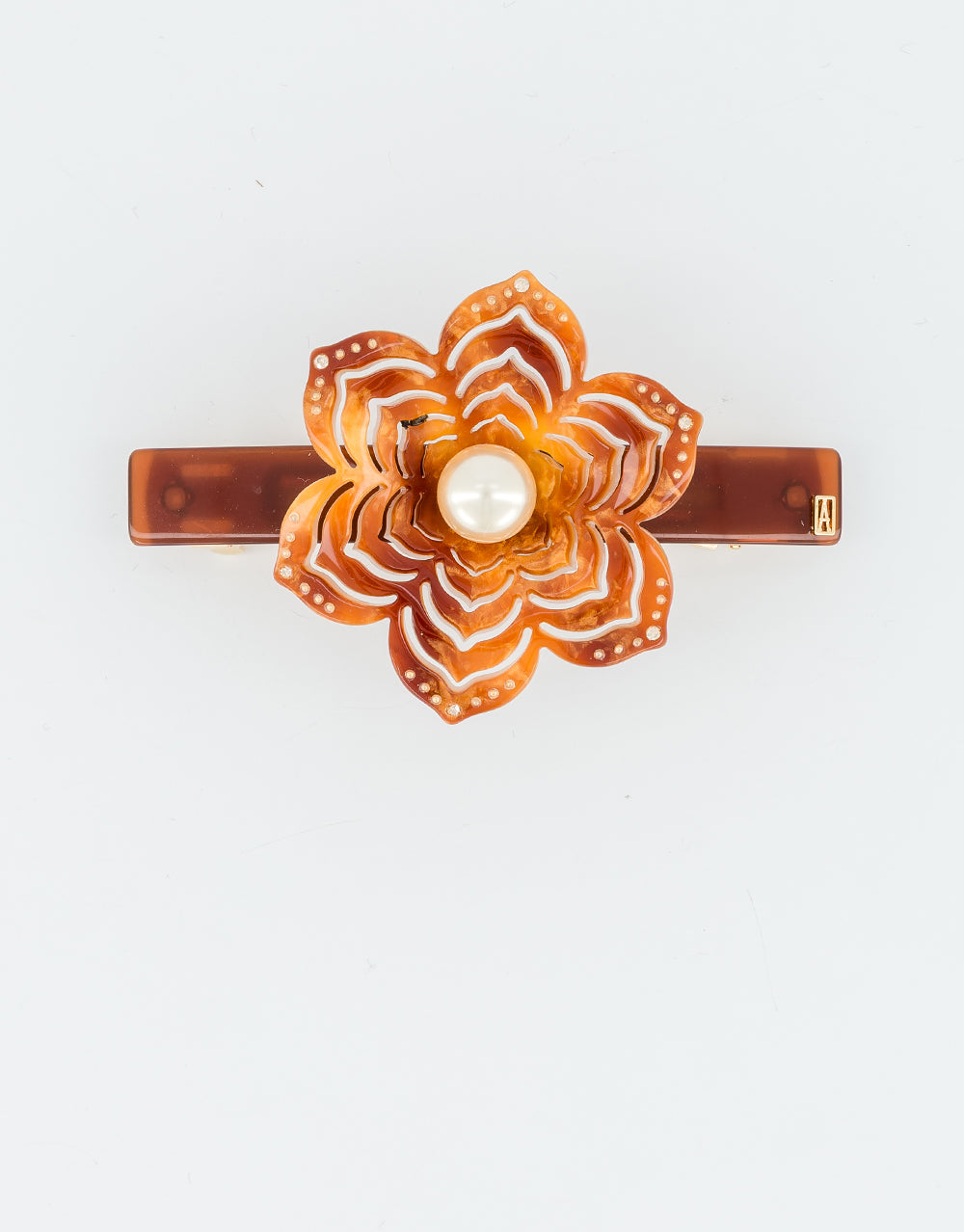 Aphrodite Flower and Pearl Acetate Barette