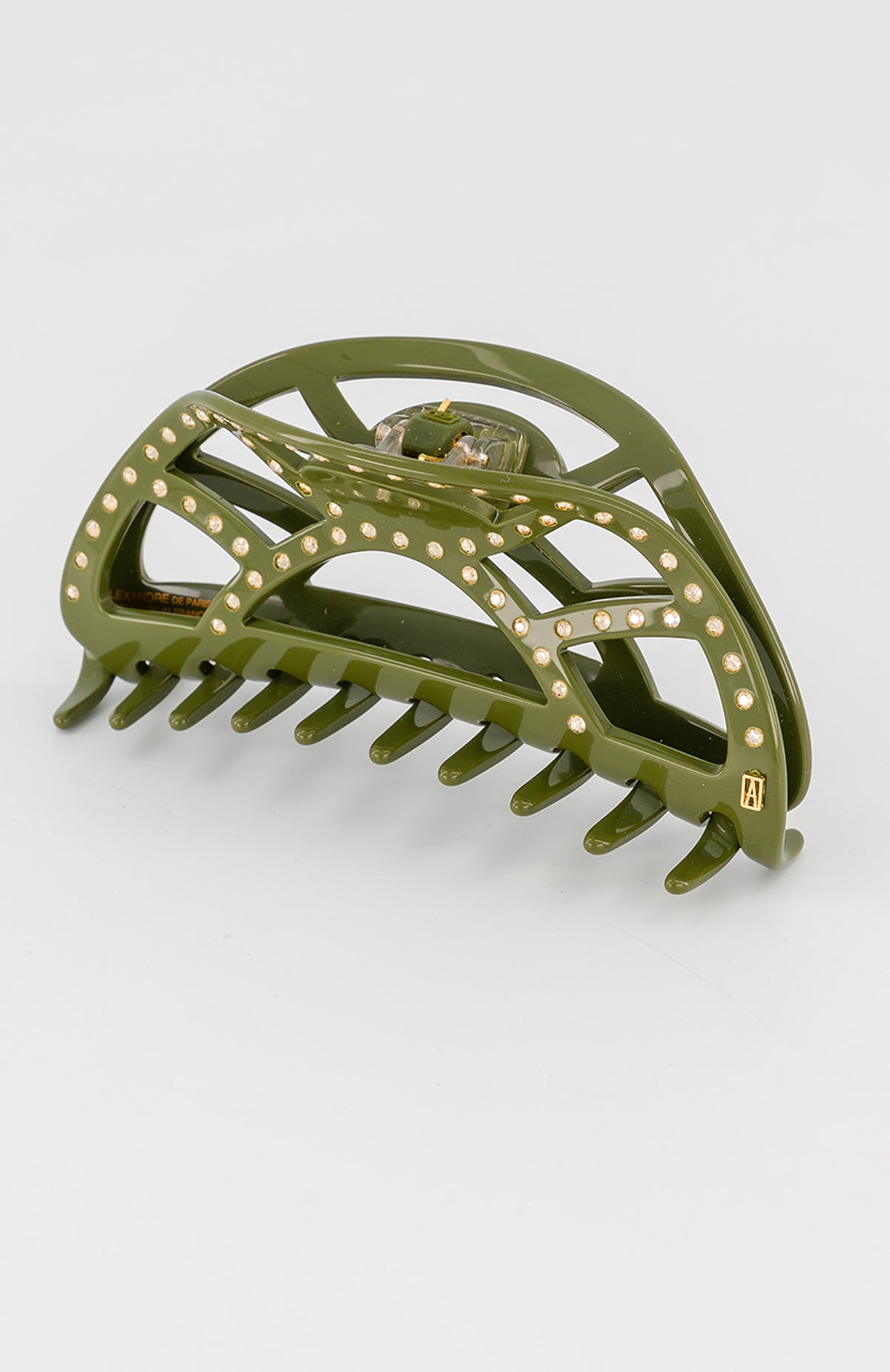 Kaki Chandelier Strass Large Hair Clip