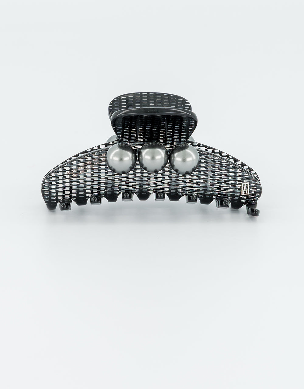 Black Mantra Acetate and Pearls Hair Clip
