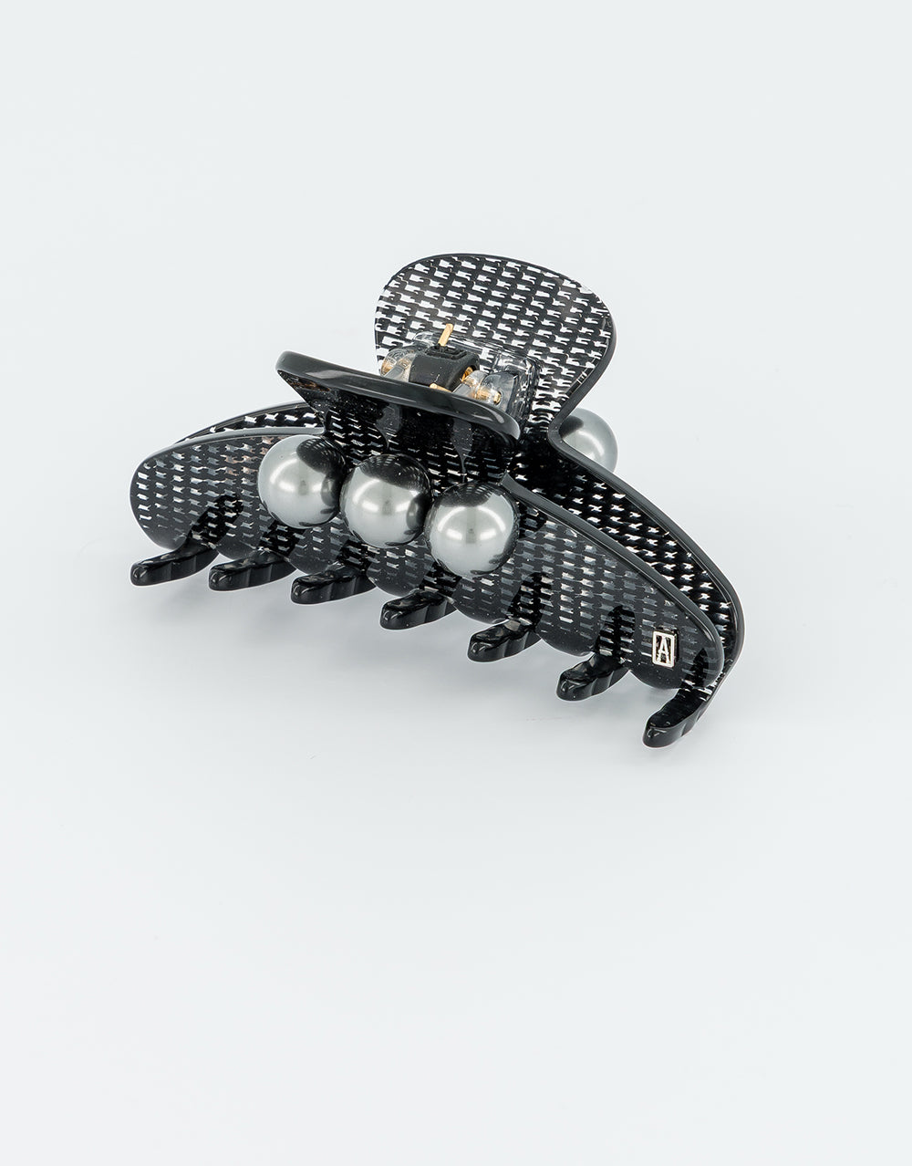 Black Mantra Acetate and Pearls Hair Clip