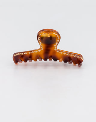 Enthusiasm acetate and strass tortoiseshell hair clip