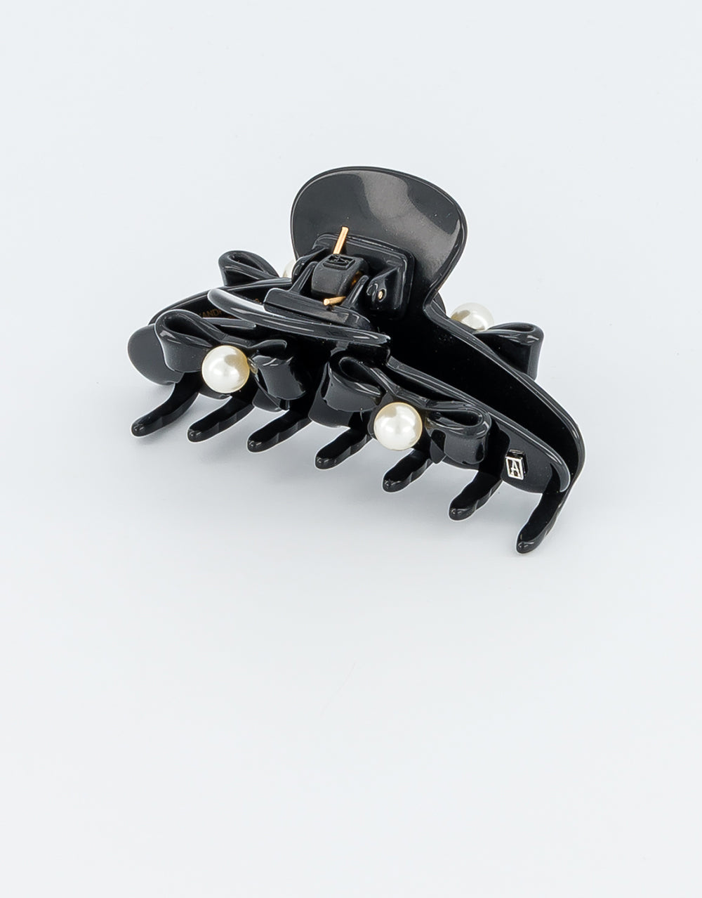 Poesie Acetate and Pearls Bow Hair Clip