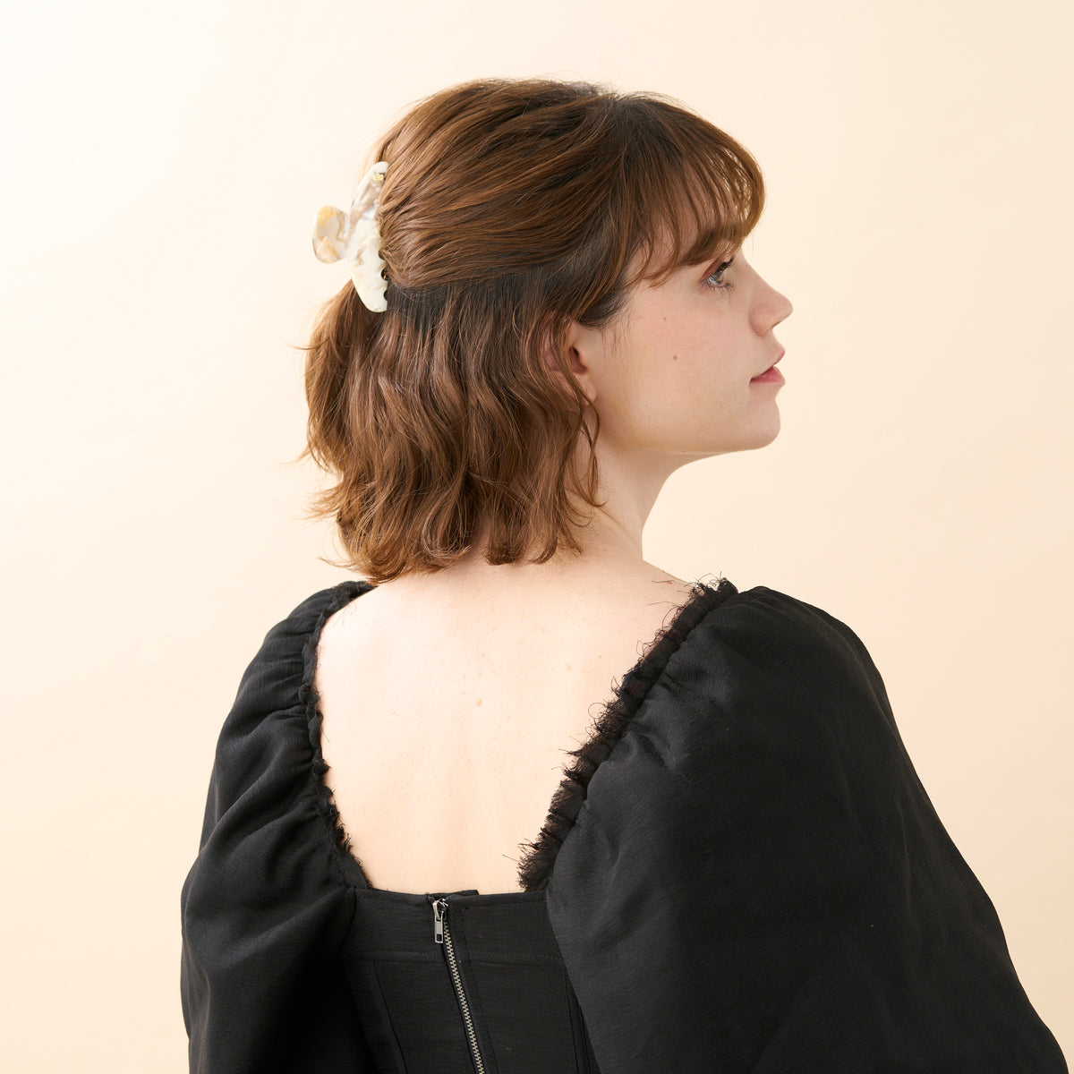 Ivory Acetate Hair Clip