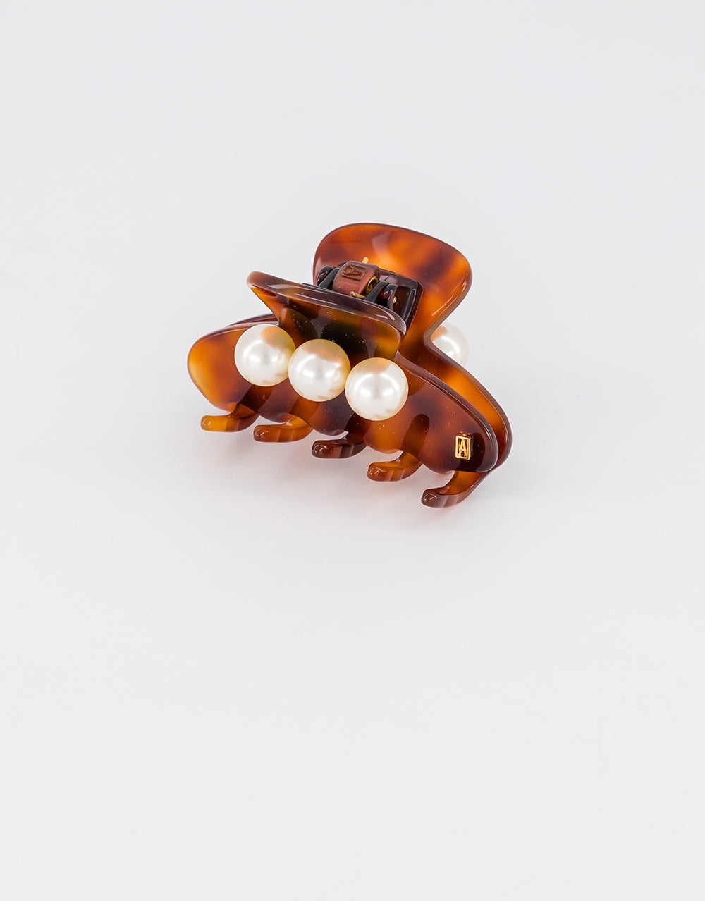 Small Acetate and Pearl Hair Clip