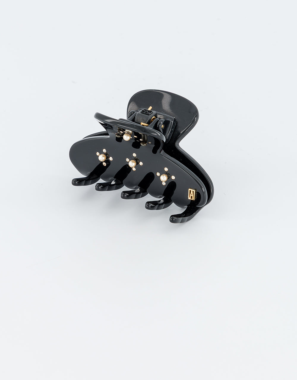 En Pamoison Strass Acetate and Pearls Hair Claw Clip