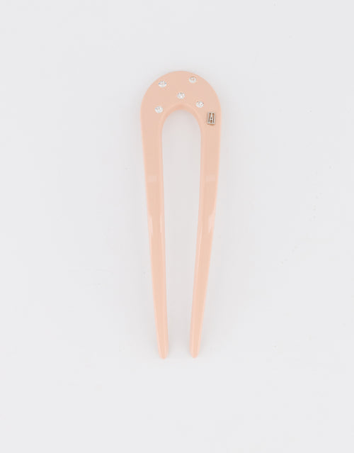 Acetate and crystals hair fork pin