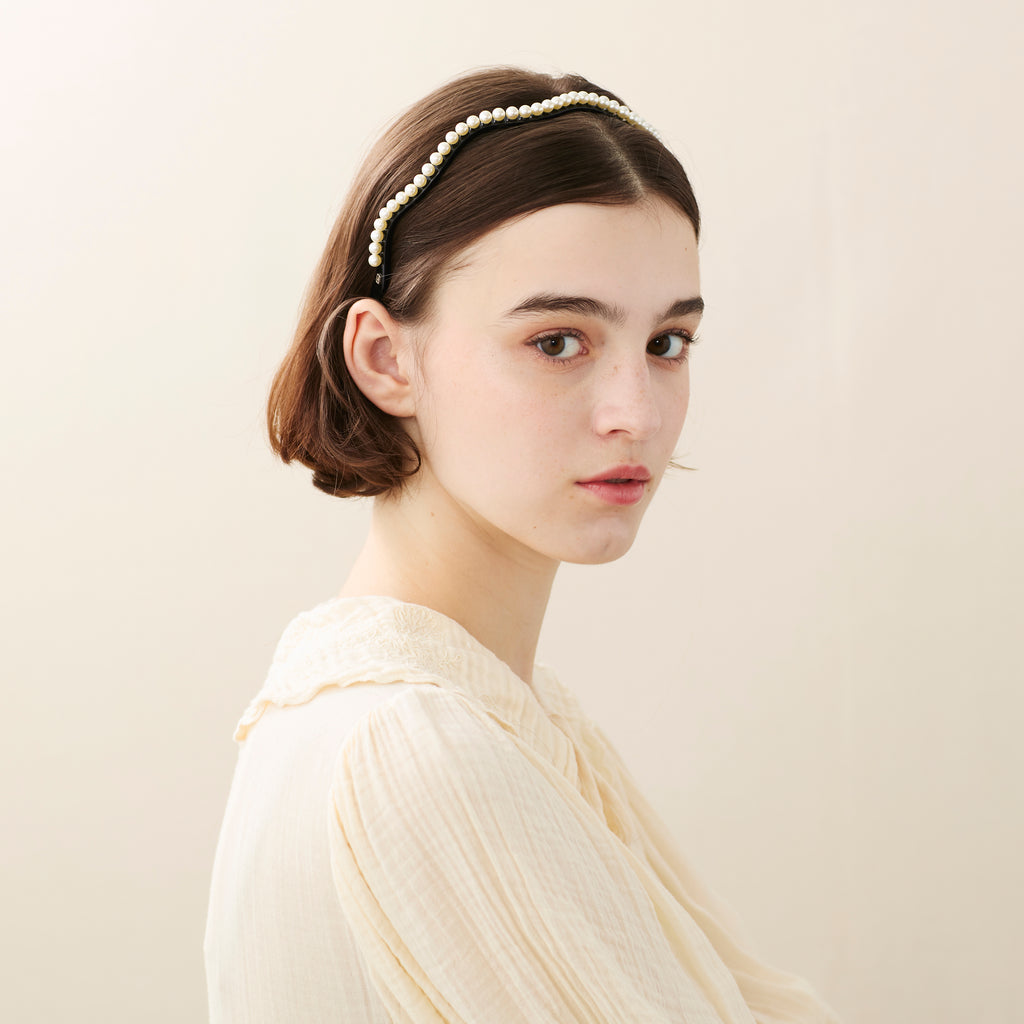 Les Perles acetate and pearls headband