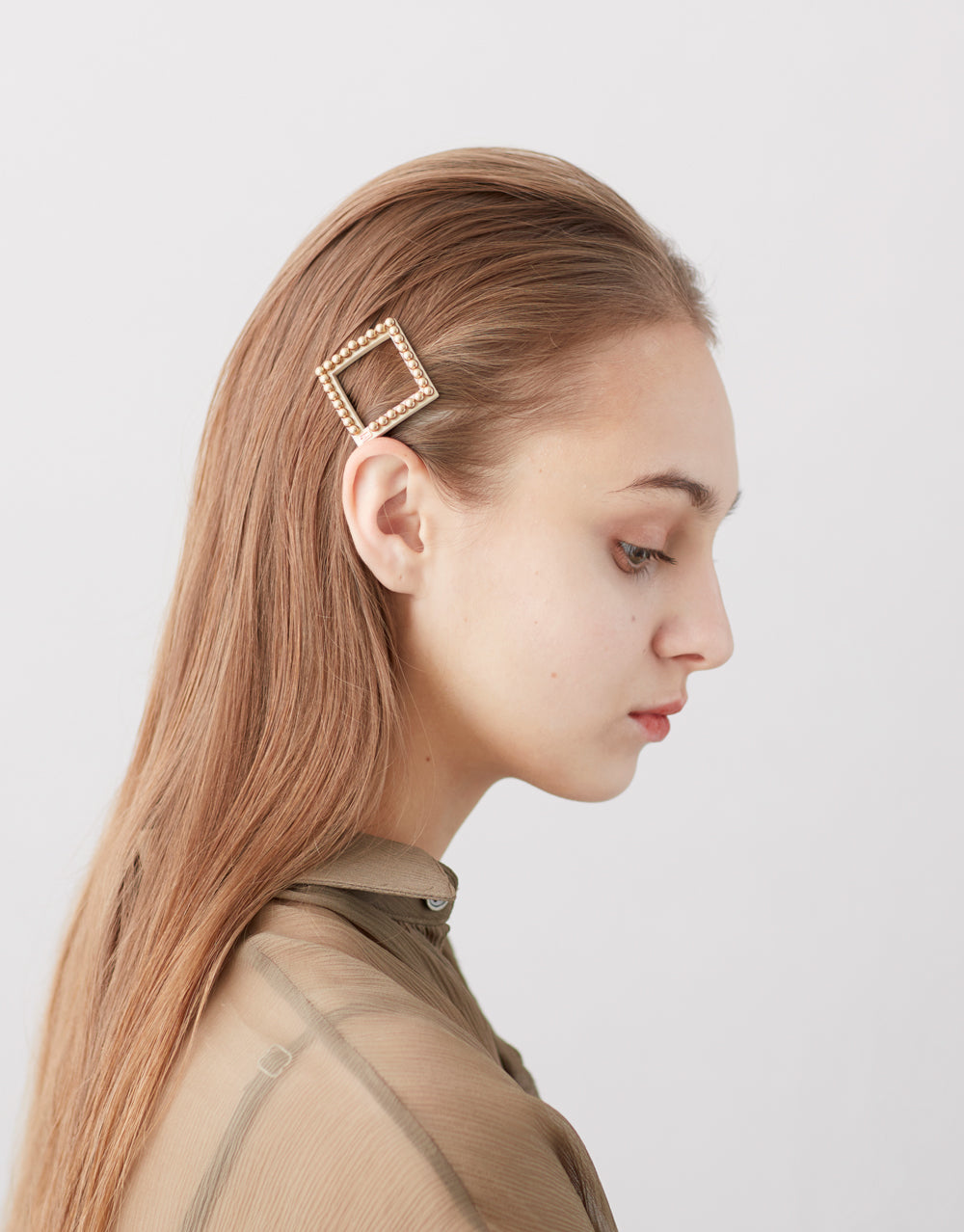 Acetate and Pearl Gold Side Barrette