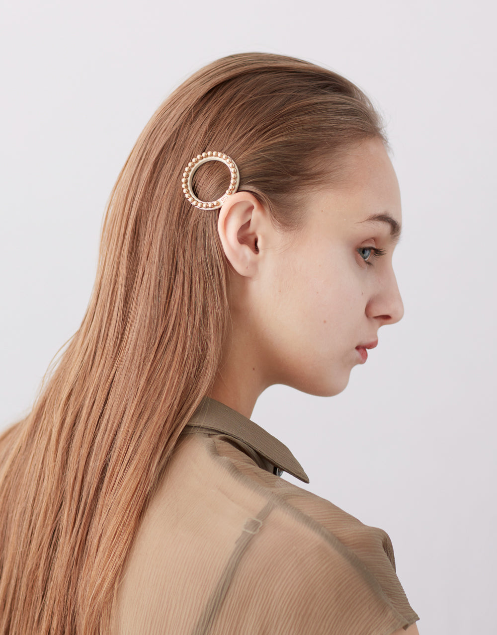 Gold Pearls Acetate Side Barrette