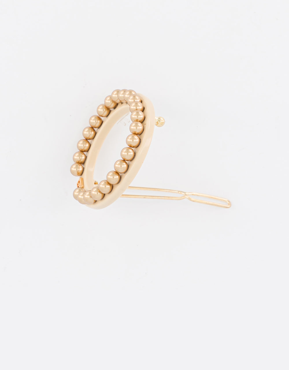 Gold Pearls Acetate Side Barrette