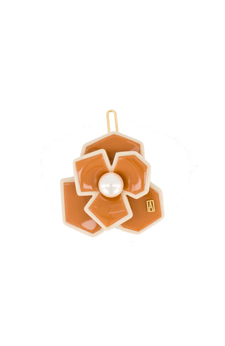 Art deco camelia flower hair acetate side barette