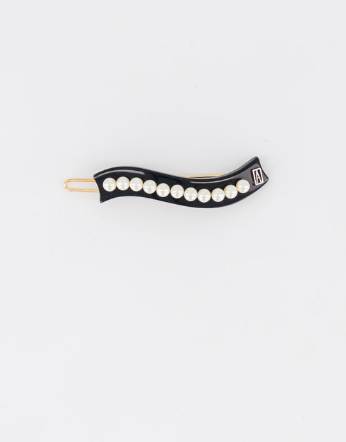 Acetate and pearl side barette