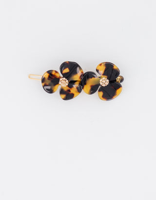 Camelia acetate side barette