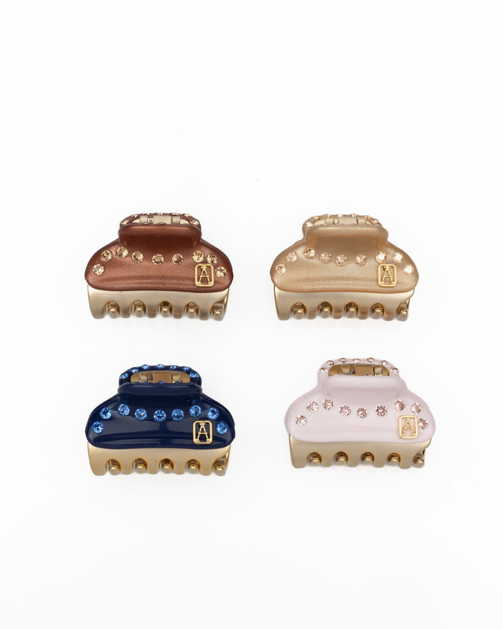 Small Crystal Vendome Hair Claw Clip Set of 4