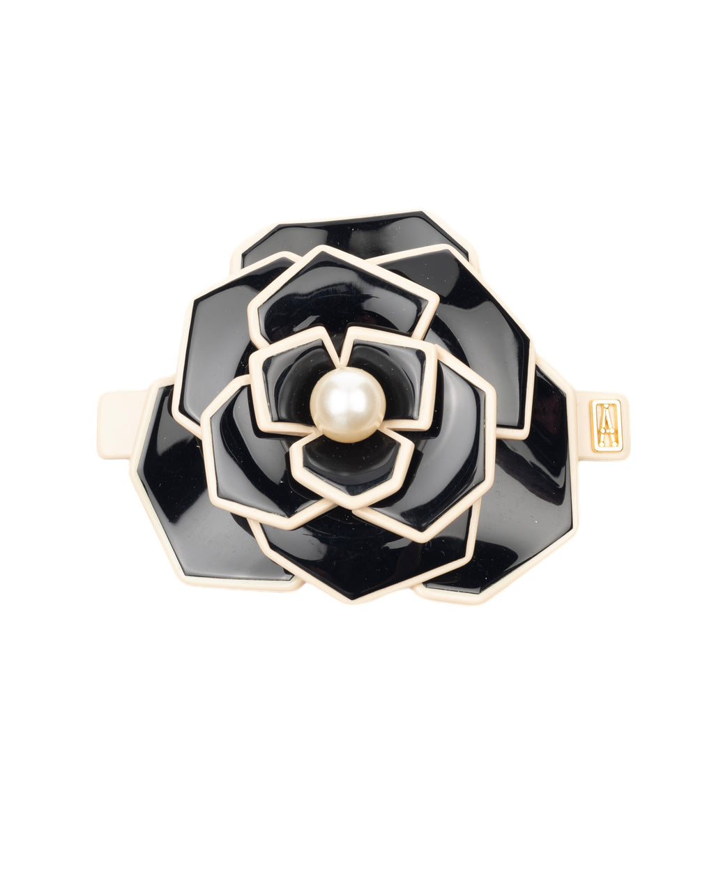 Camelia "Amour Parisienne" Acetate and Pearl Barrette