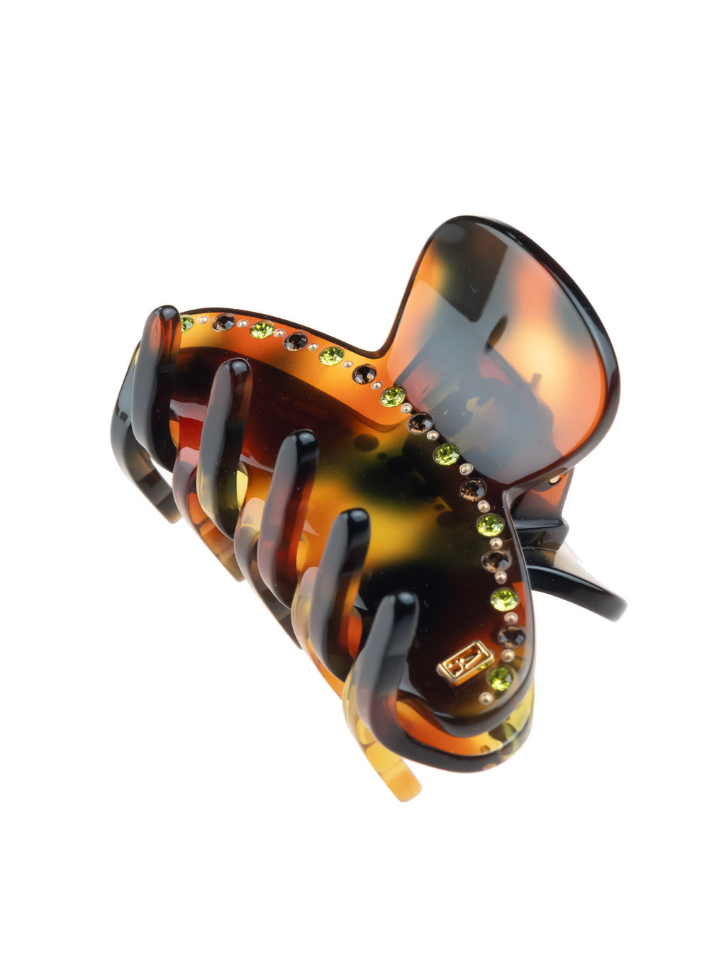 Small Acetate and Crystals Hair Clip