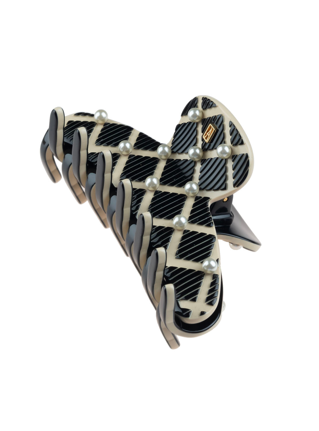 Jasmin Medium Acetate and Small Pearls Hair Clip