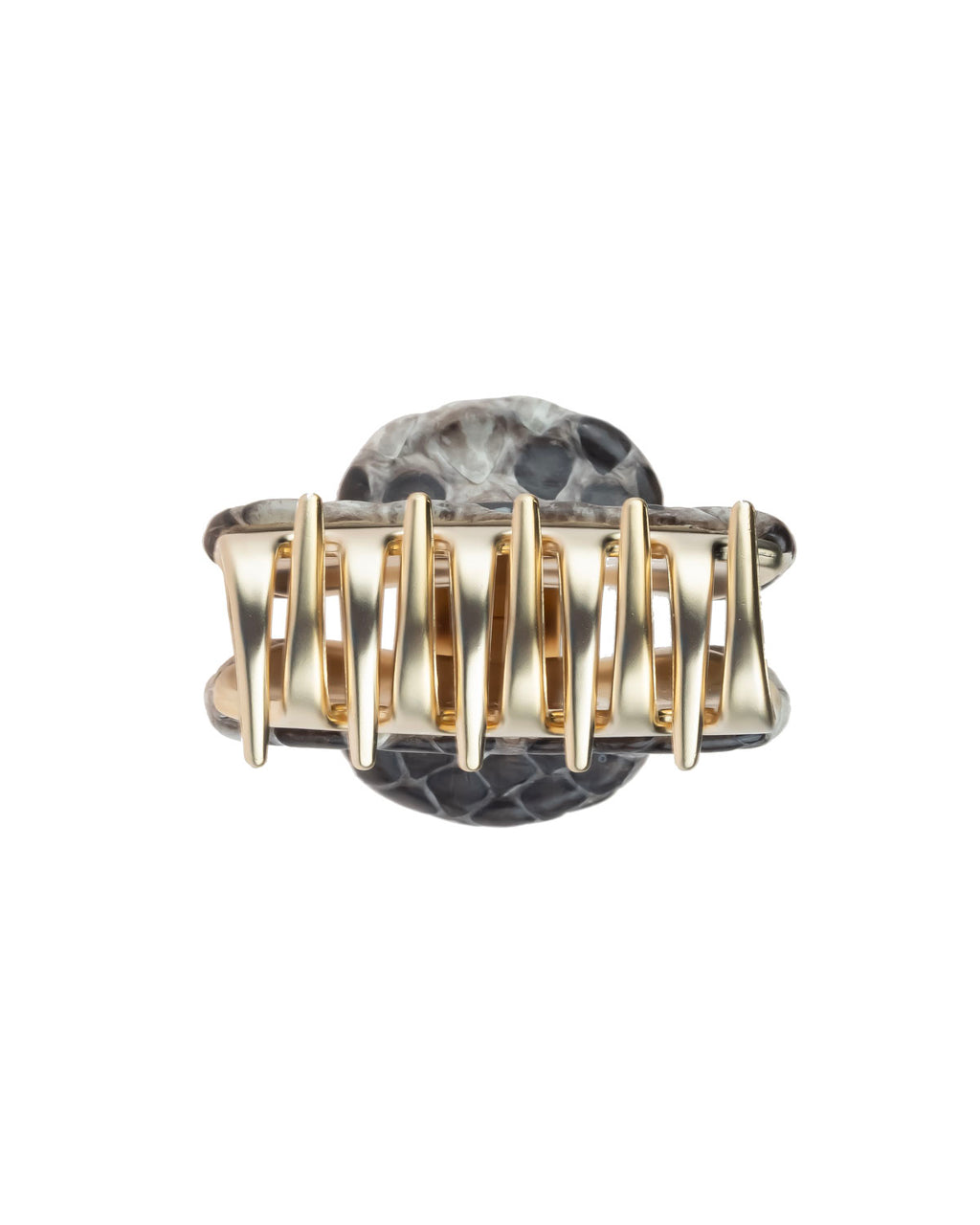 Python Leather Vendome Small Hair Claw Clip