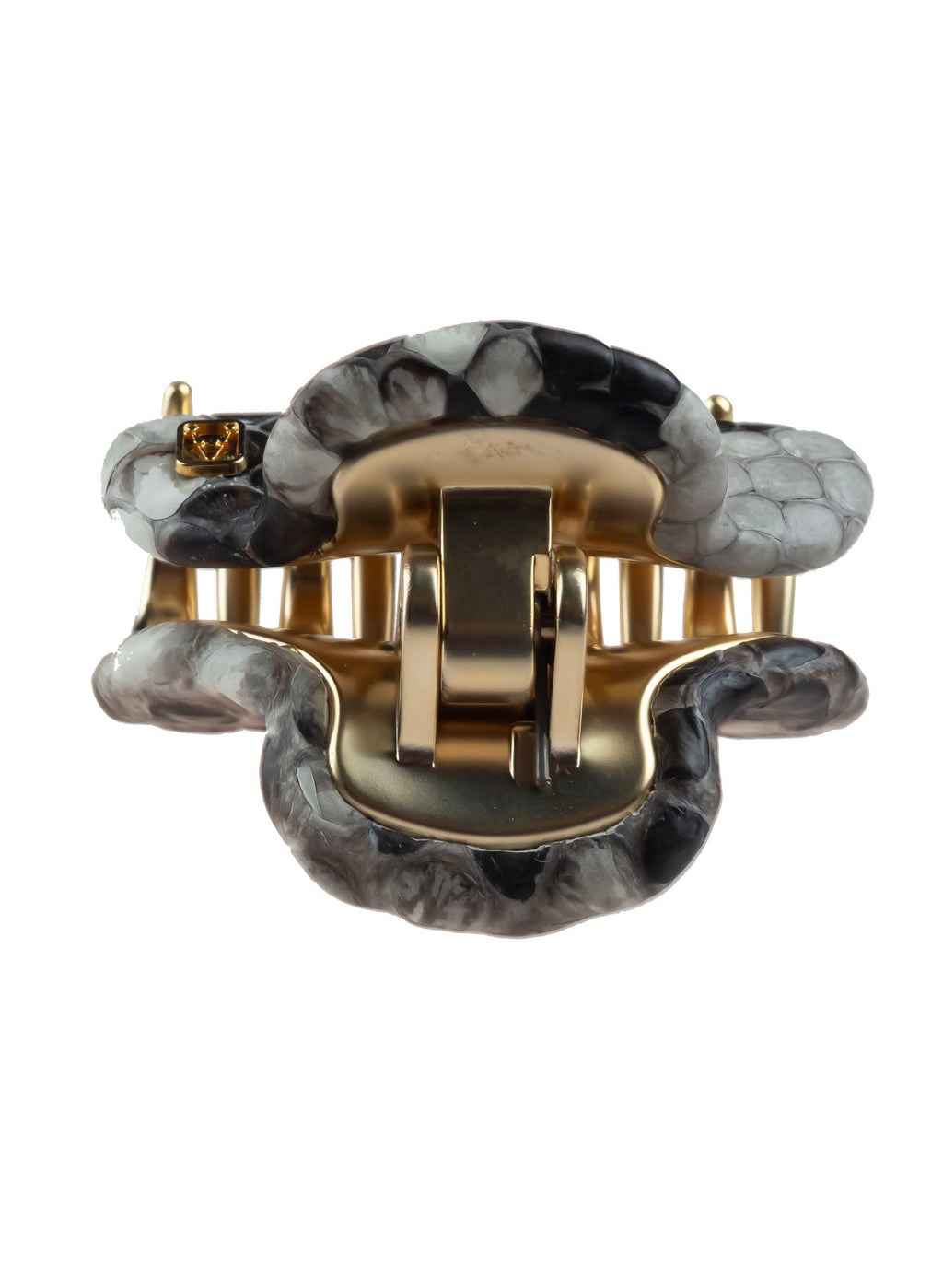 Python Leather Vendome Small Hair Claw Clip
