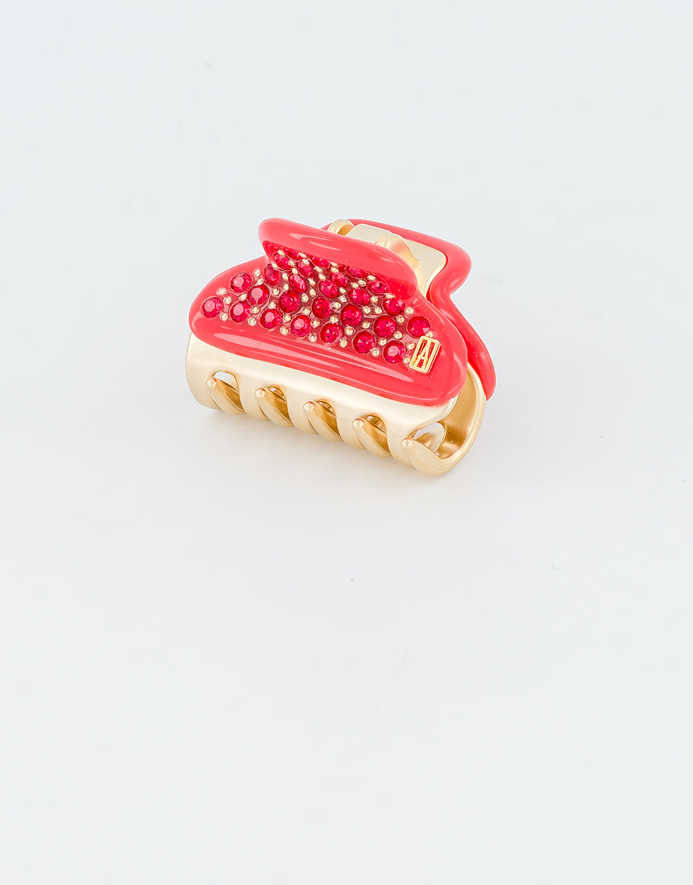 Winter 25 Vendome Gold Platted and Crystal Red Hair Clip