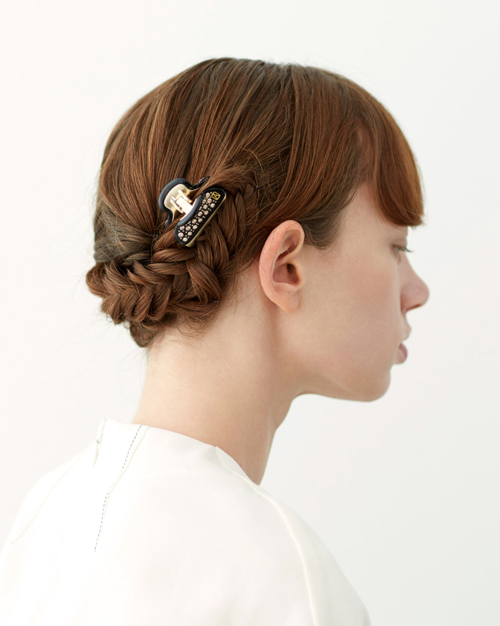 Vendome Gold Platted and Crystal Ivory Hair Clip