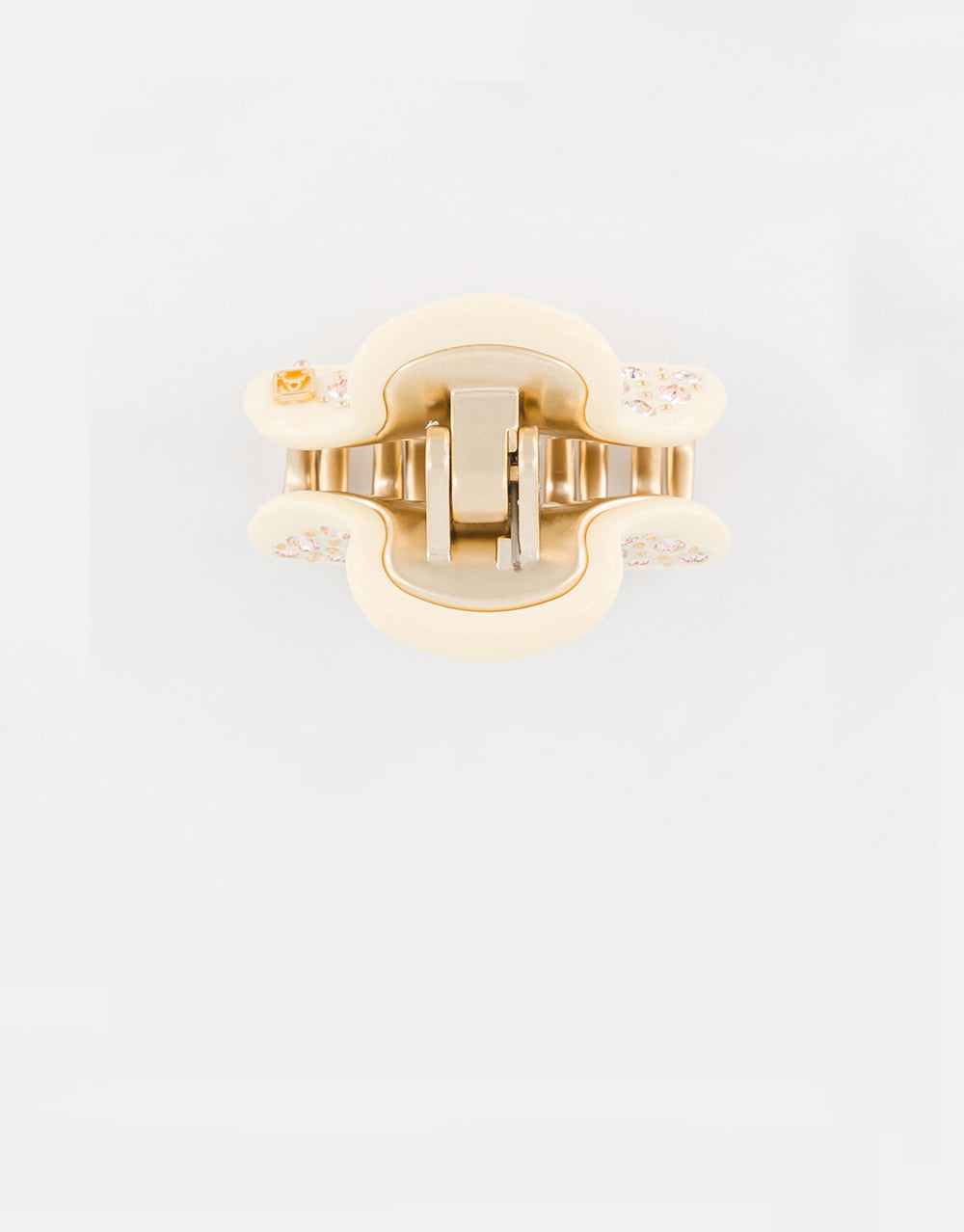 Vendome Gold Platted and Crystal Ivory Hair Clip