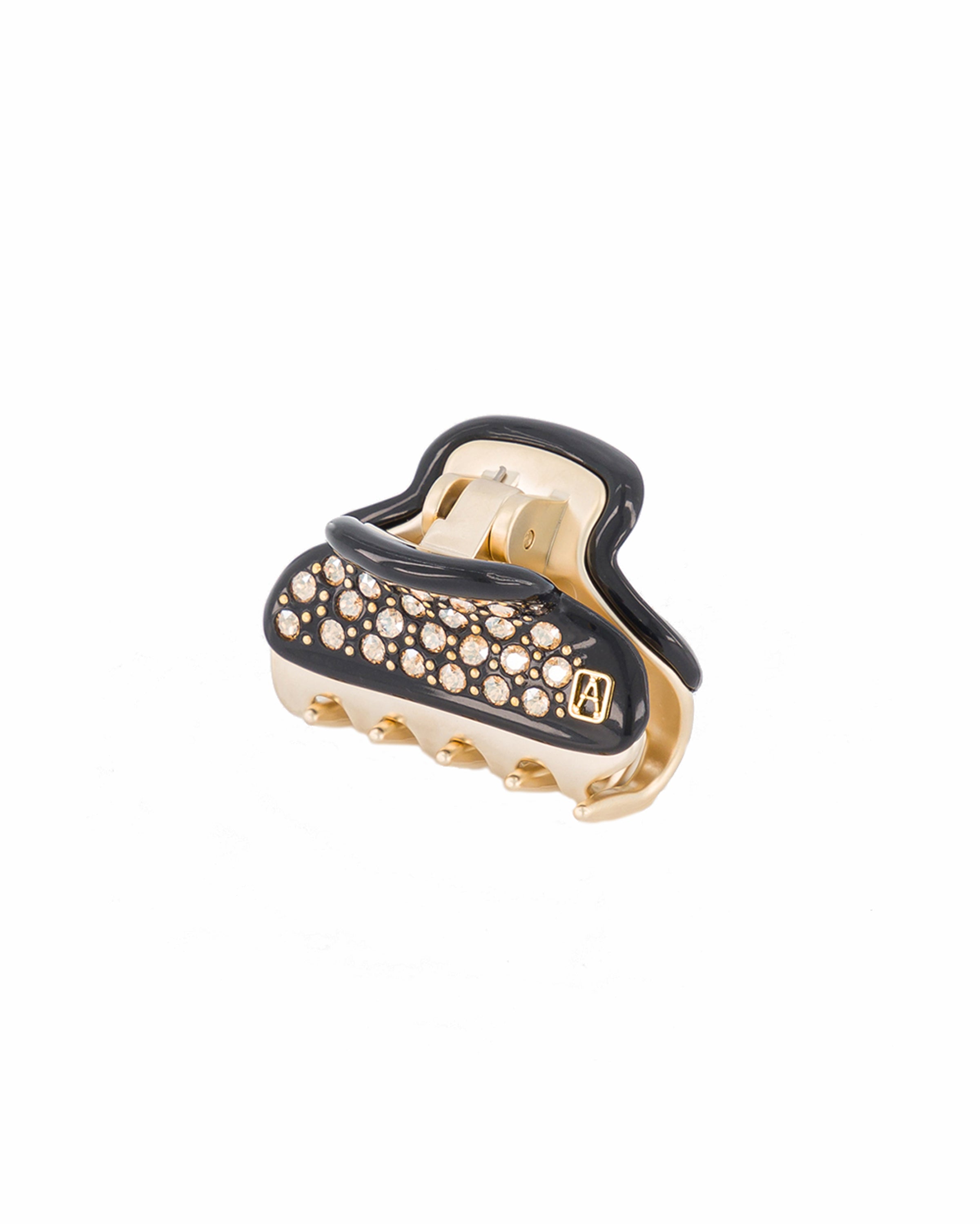 Vendome Gold Platted and Crystal Black Hair Clip