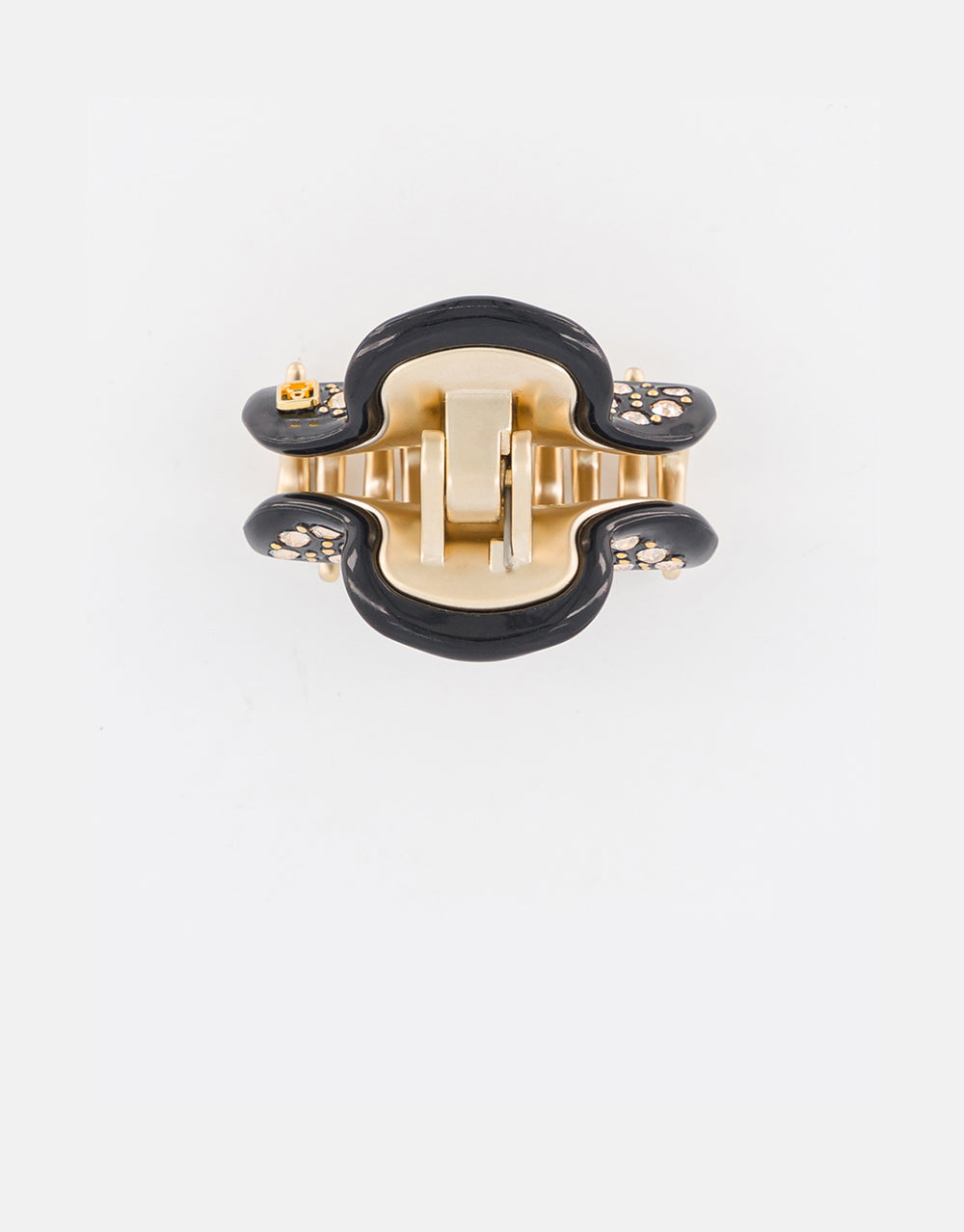 Vendome Gold Platted and Crystal Black Hair Clip