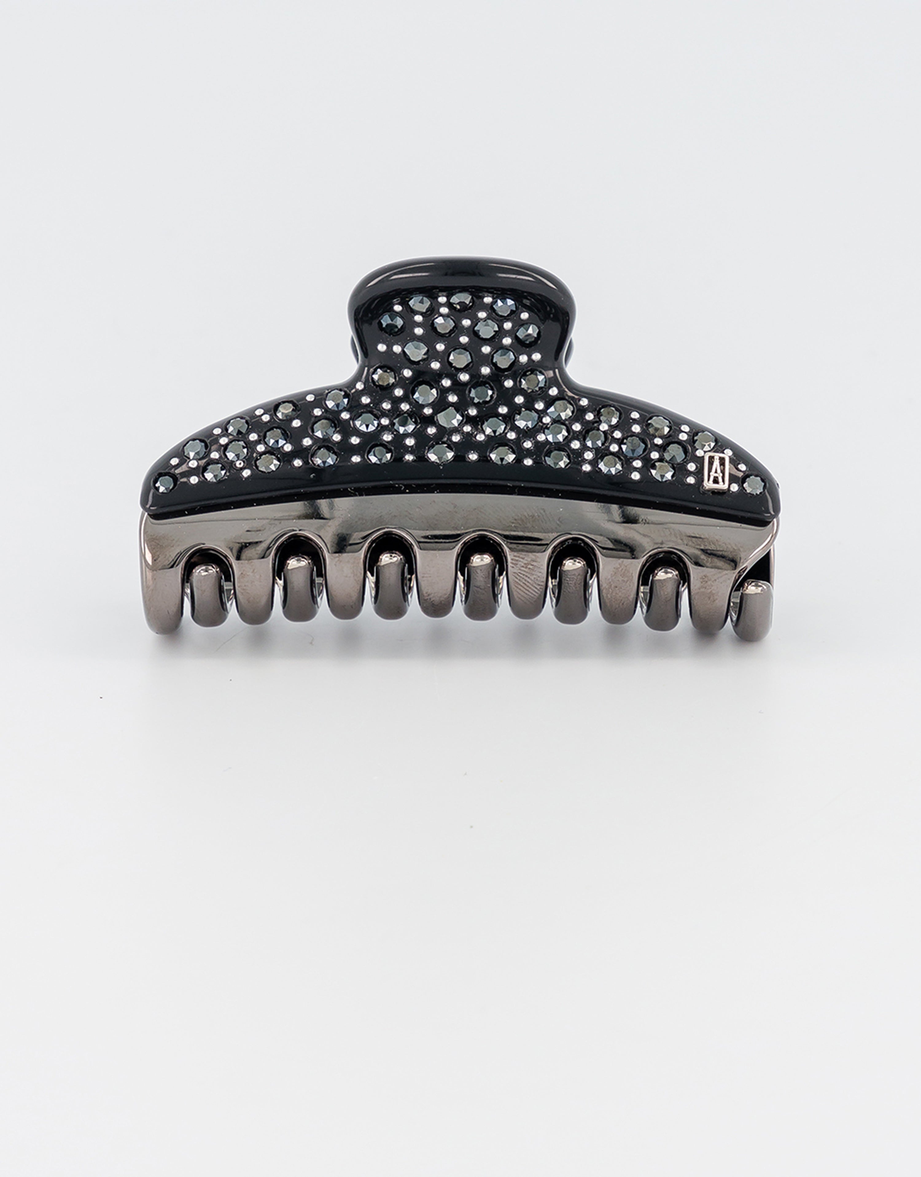 Vendome medium black strass hair clip
