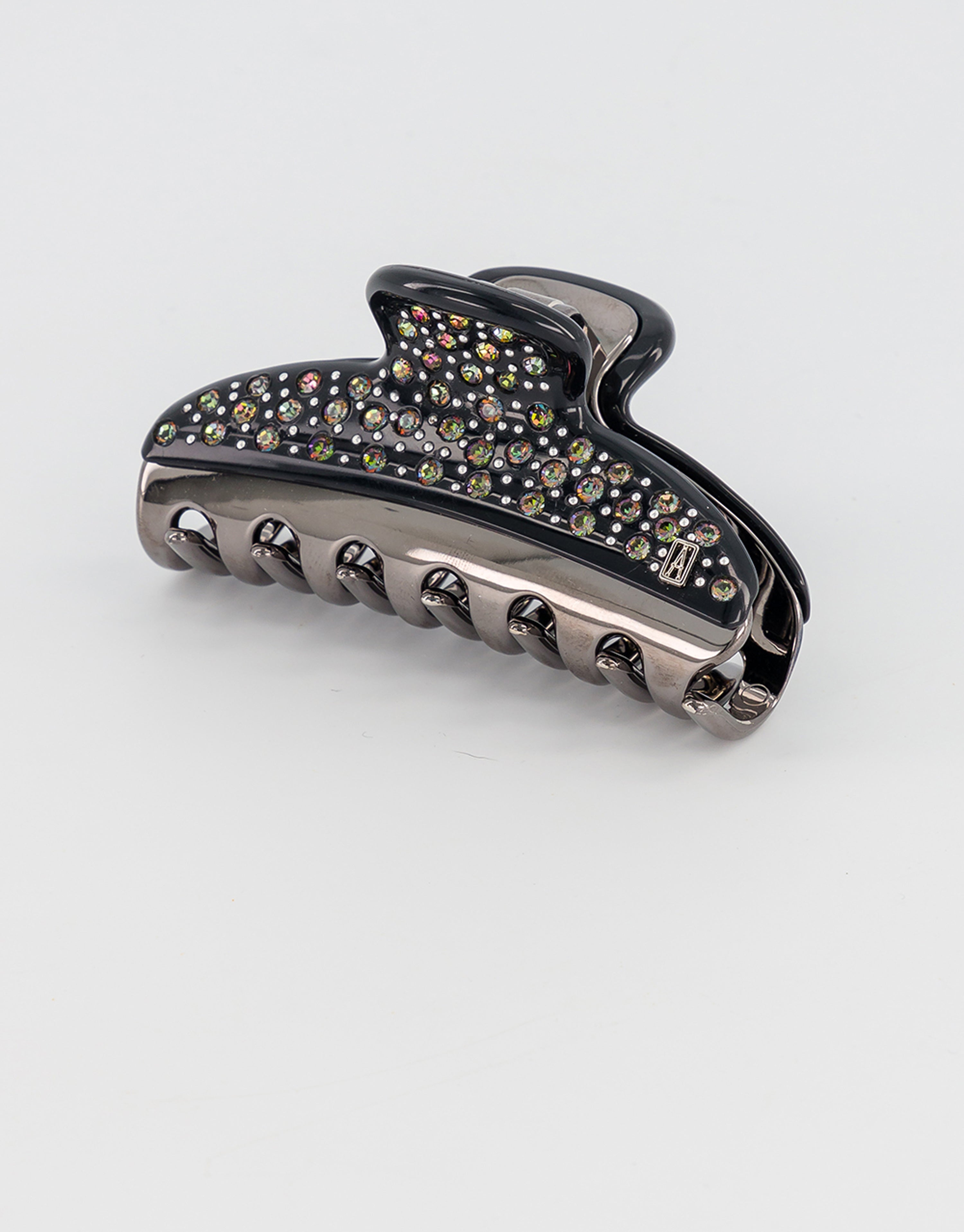 Vendome medium black strass hair clip – Alexandre de Paris