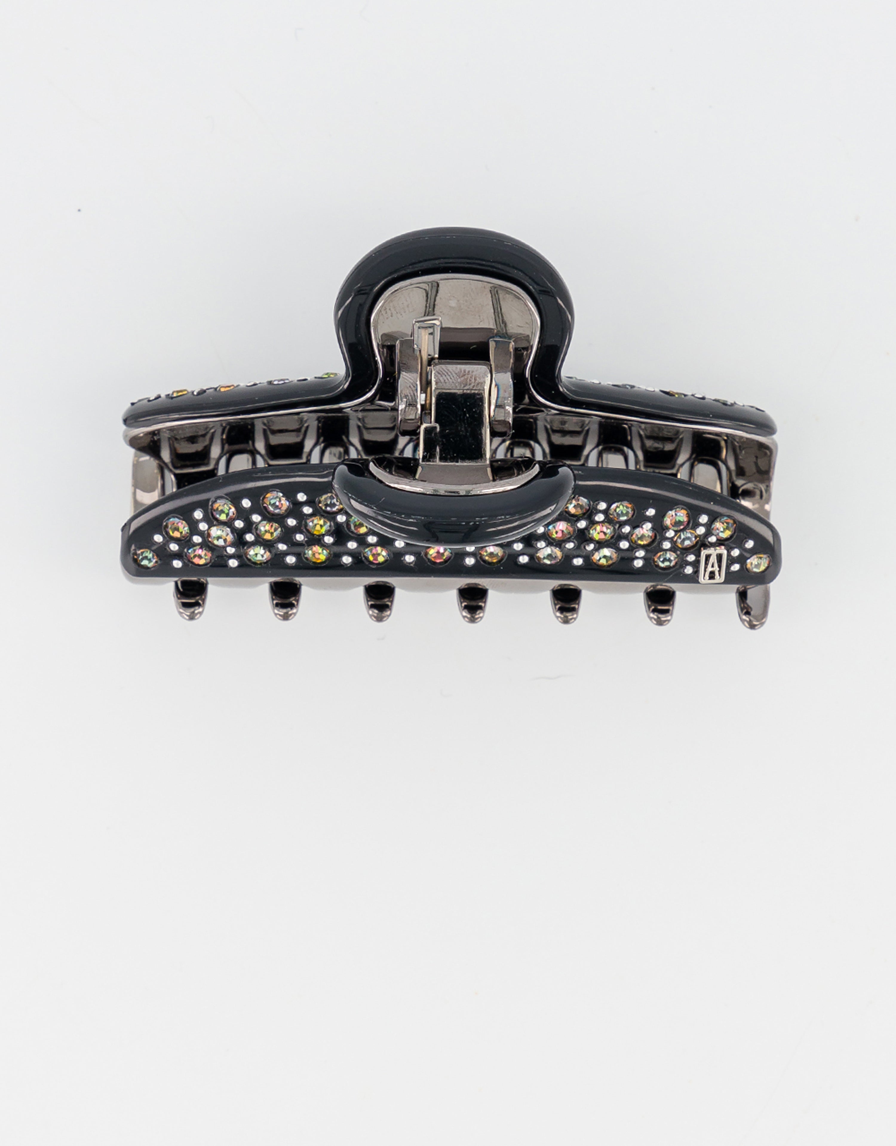 Vendome medium black strass hair clip – Alexandre de Paris