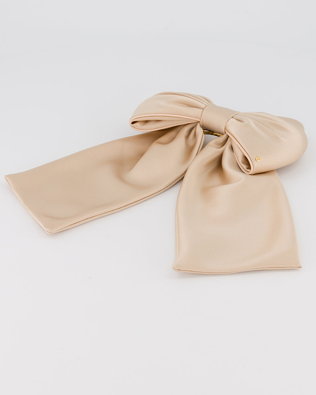 Couture bow silk barette