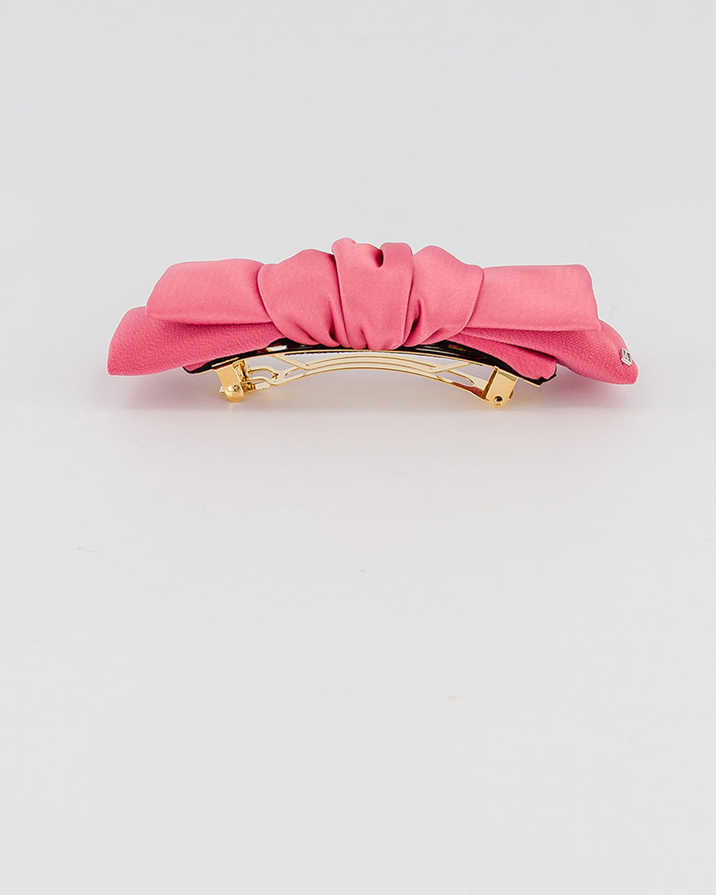 Silk pink bow hair barette