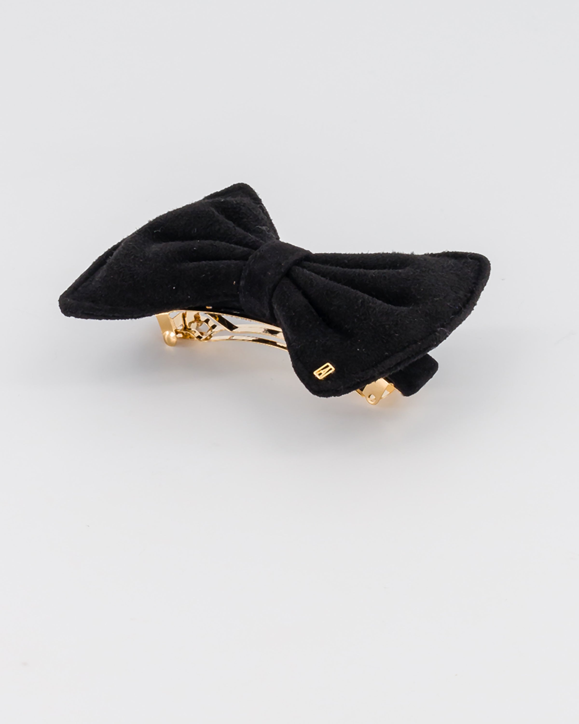 Suede hair bow barette