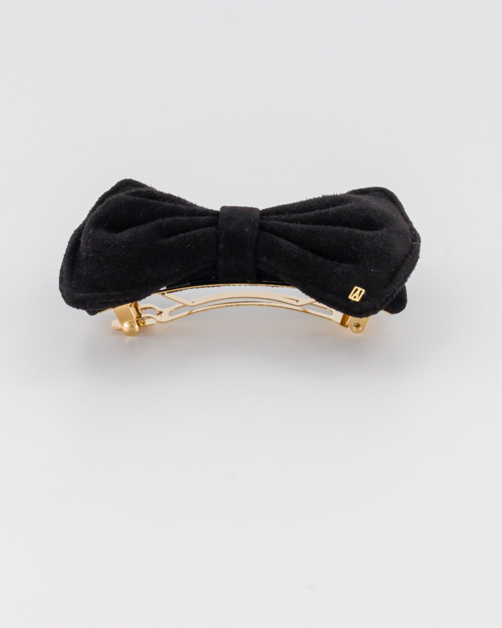 Suede hair bow barette