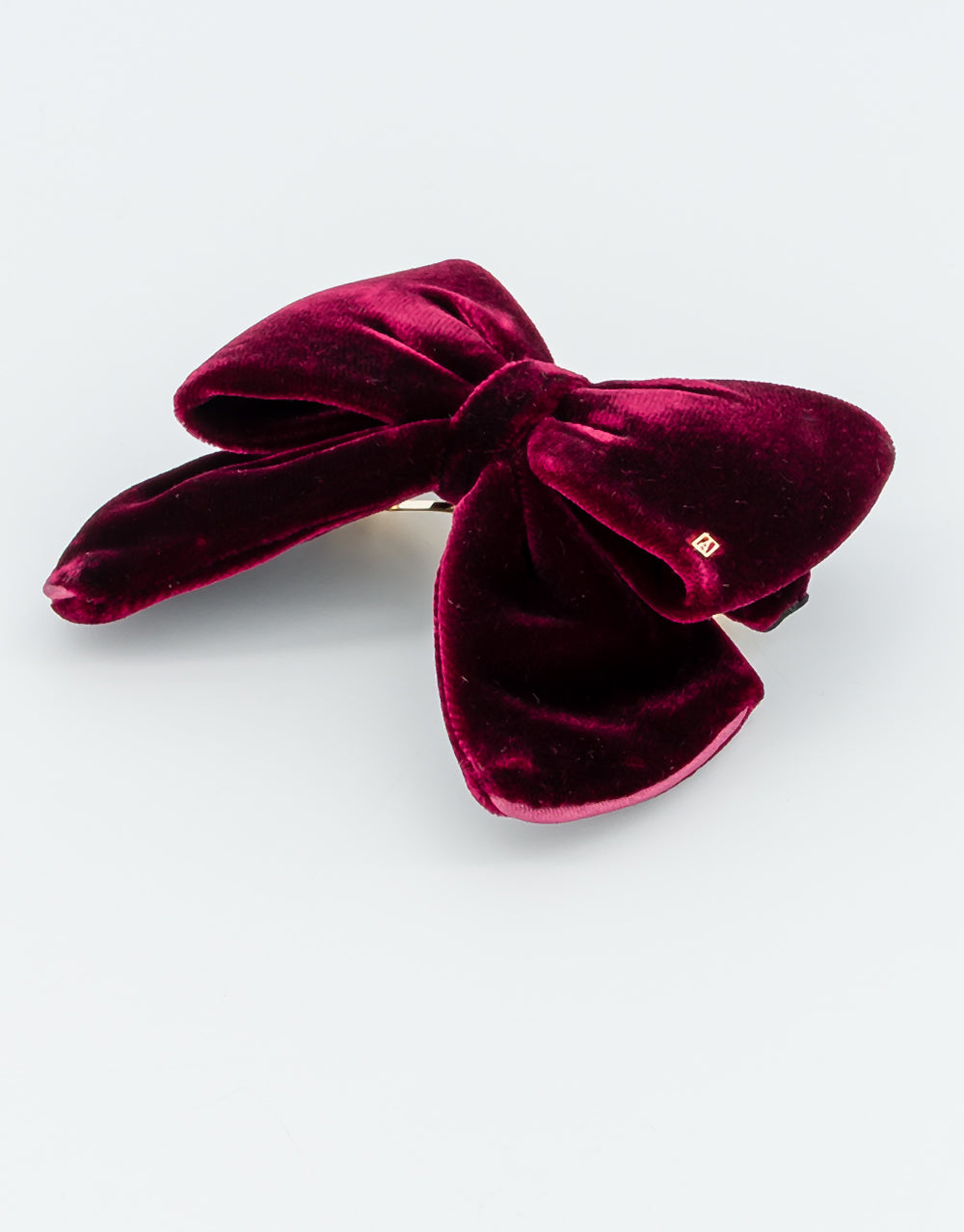 Cannelle Burgundy Velvet Bow Barrette