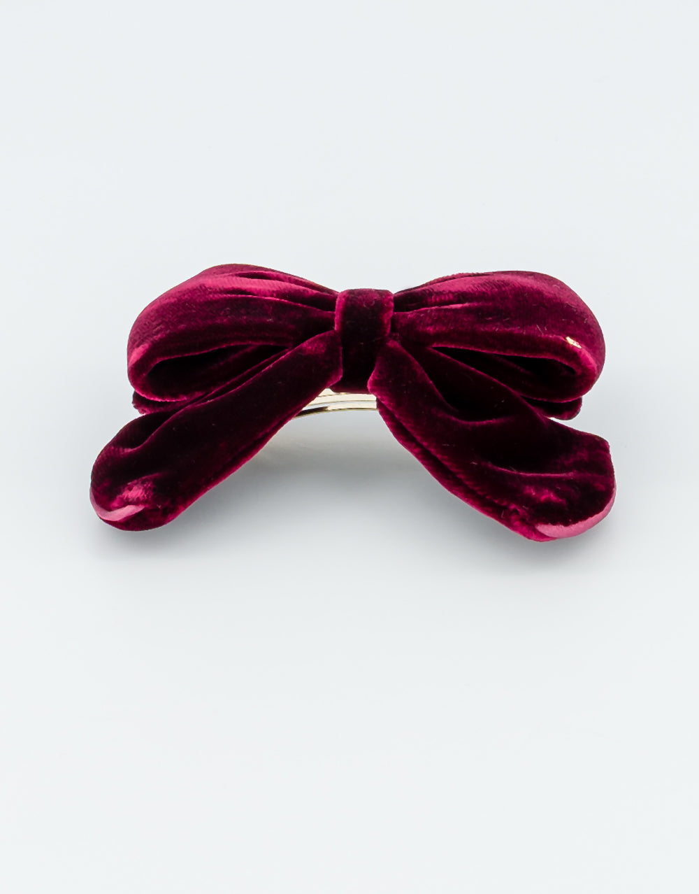 Cannelle Burgundy Velvet Bow Barrette