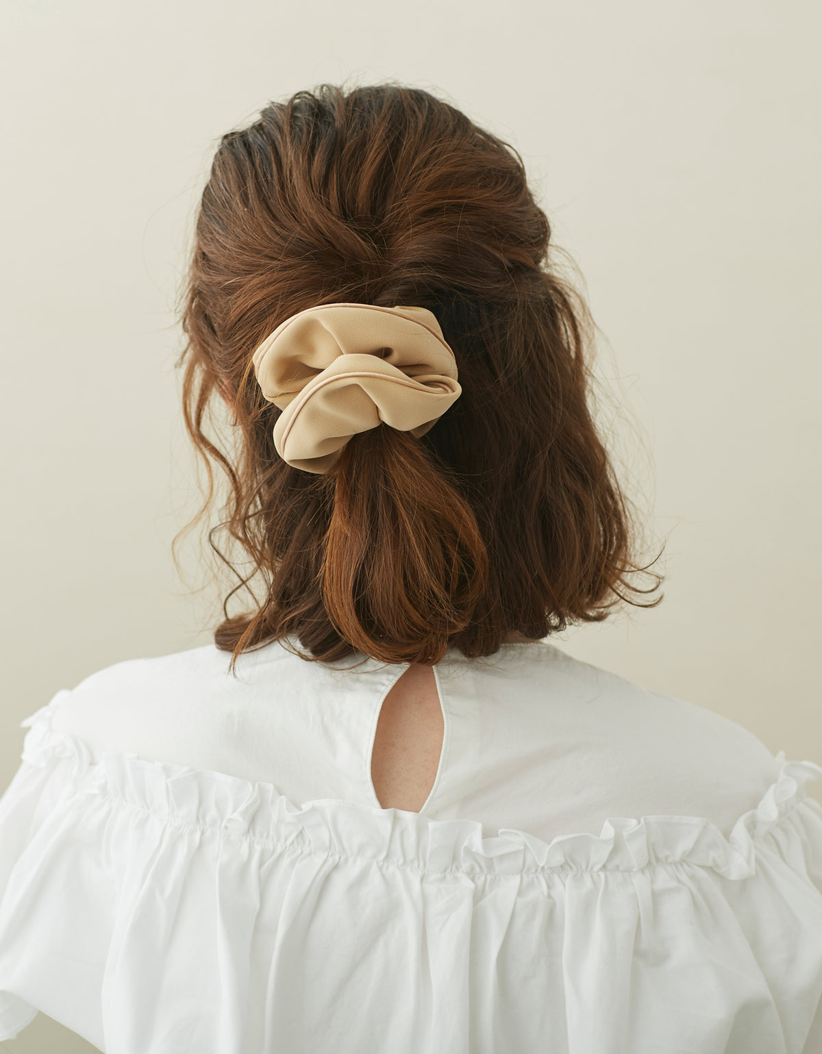Camel Satin Scrunchie