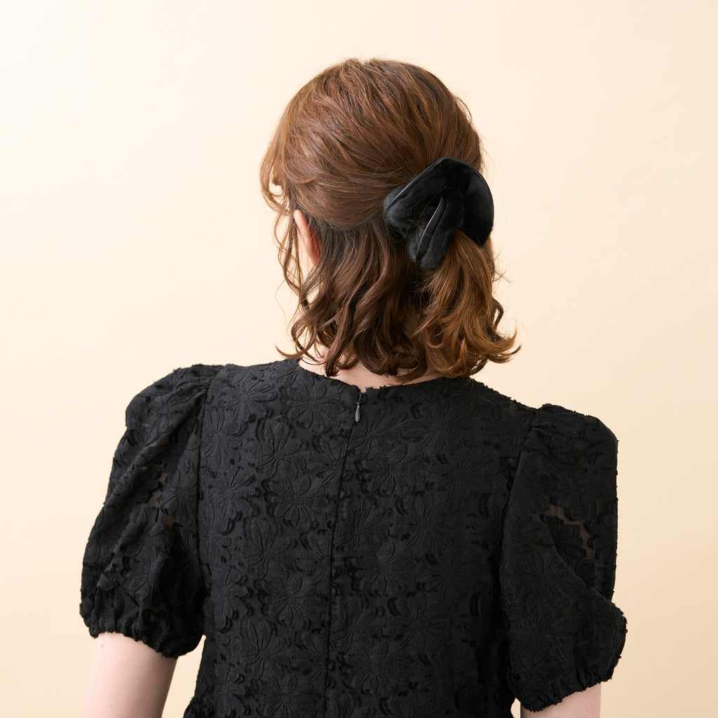 Blizzard Faux Fur and Leather Scrunchie