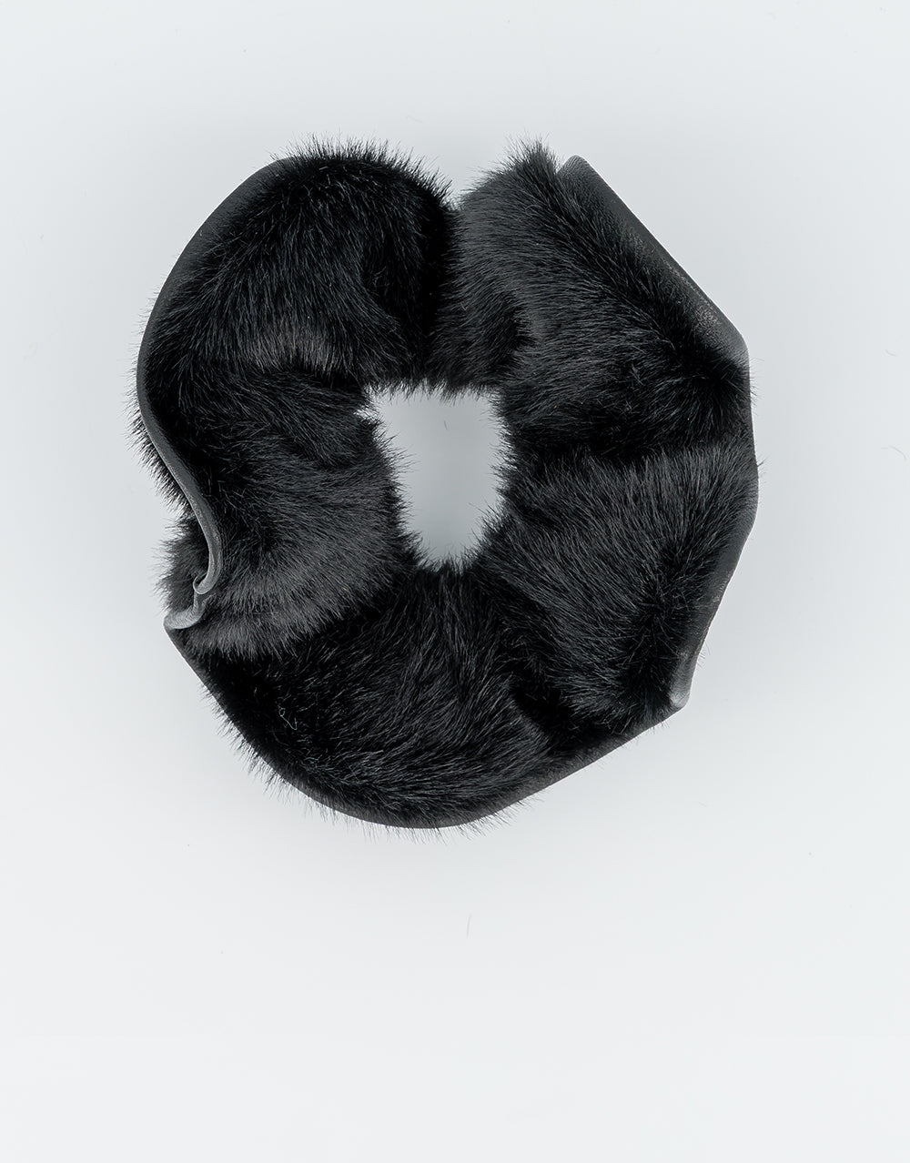 Blizzard Faux Fur and Leather Scrunchie