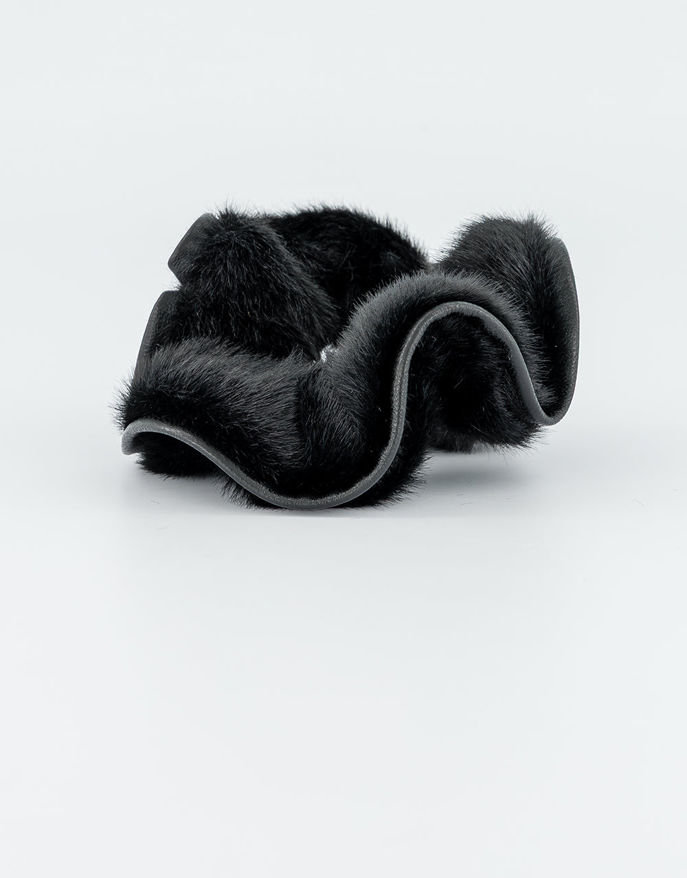 Blizzard Faux Fur and Leather Scrunchie