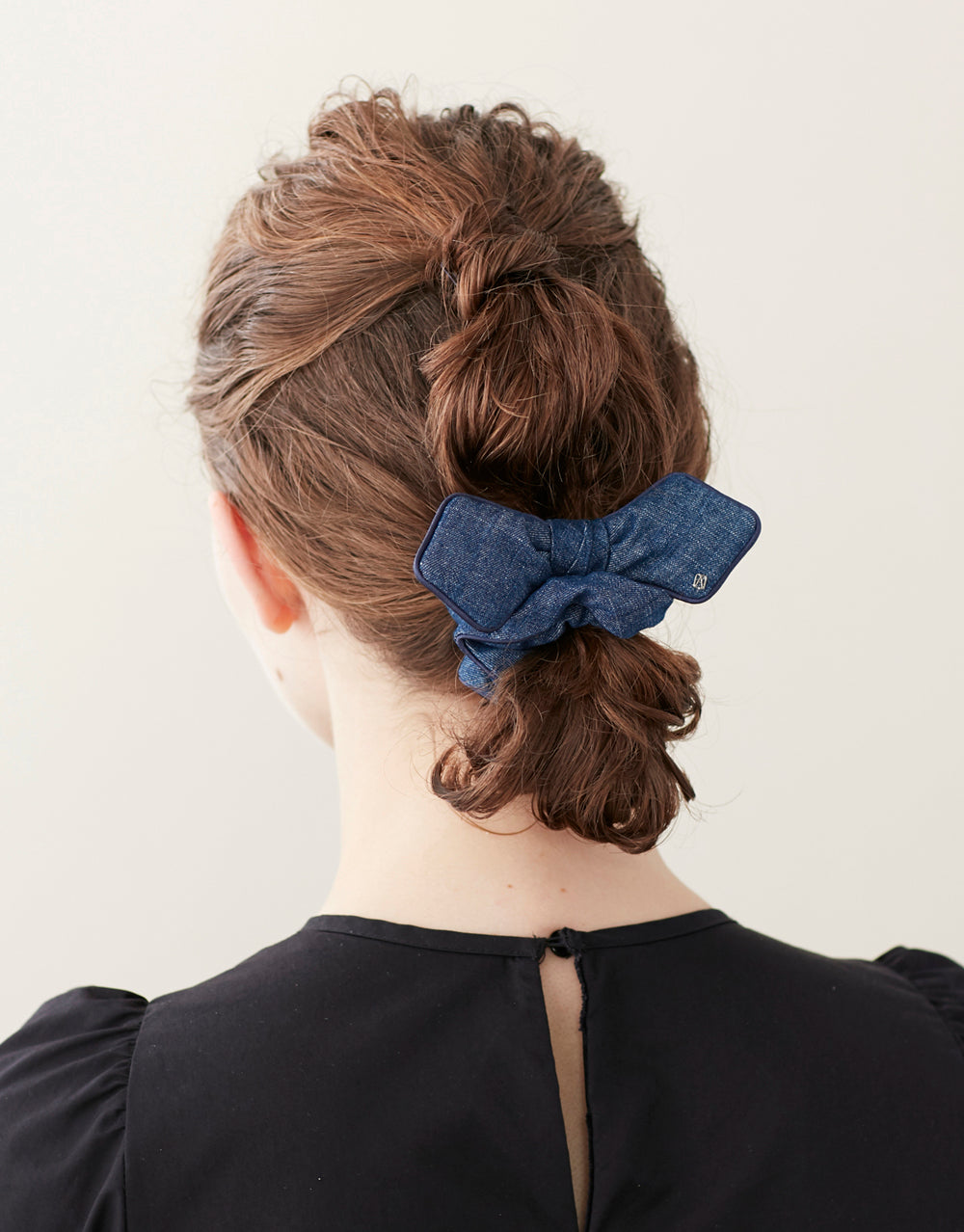 Sophia denim bow scrunchie