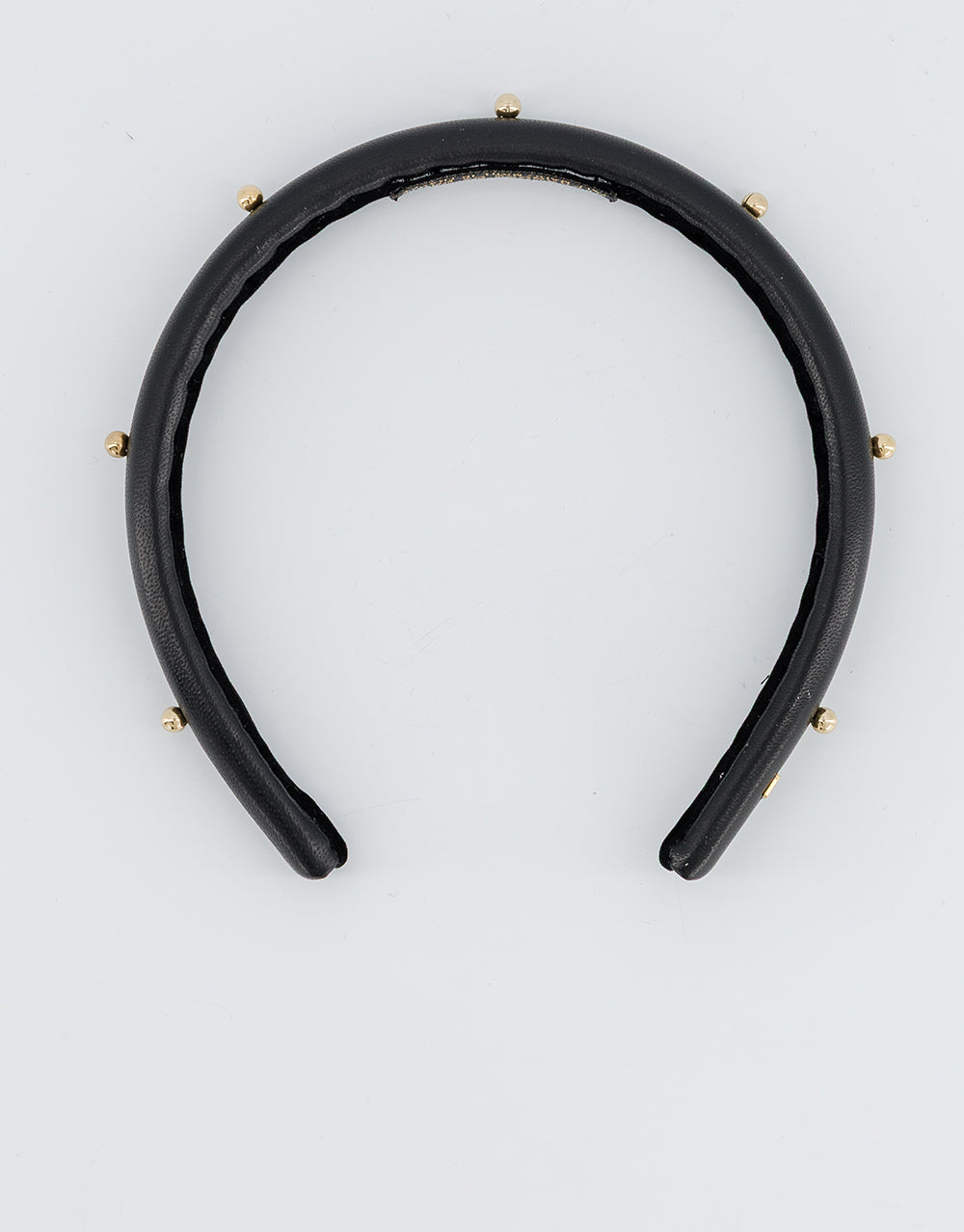 Belle de Jour Leather and Gold Studs Headband