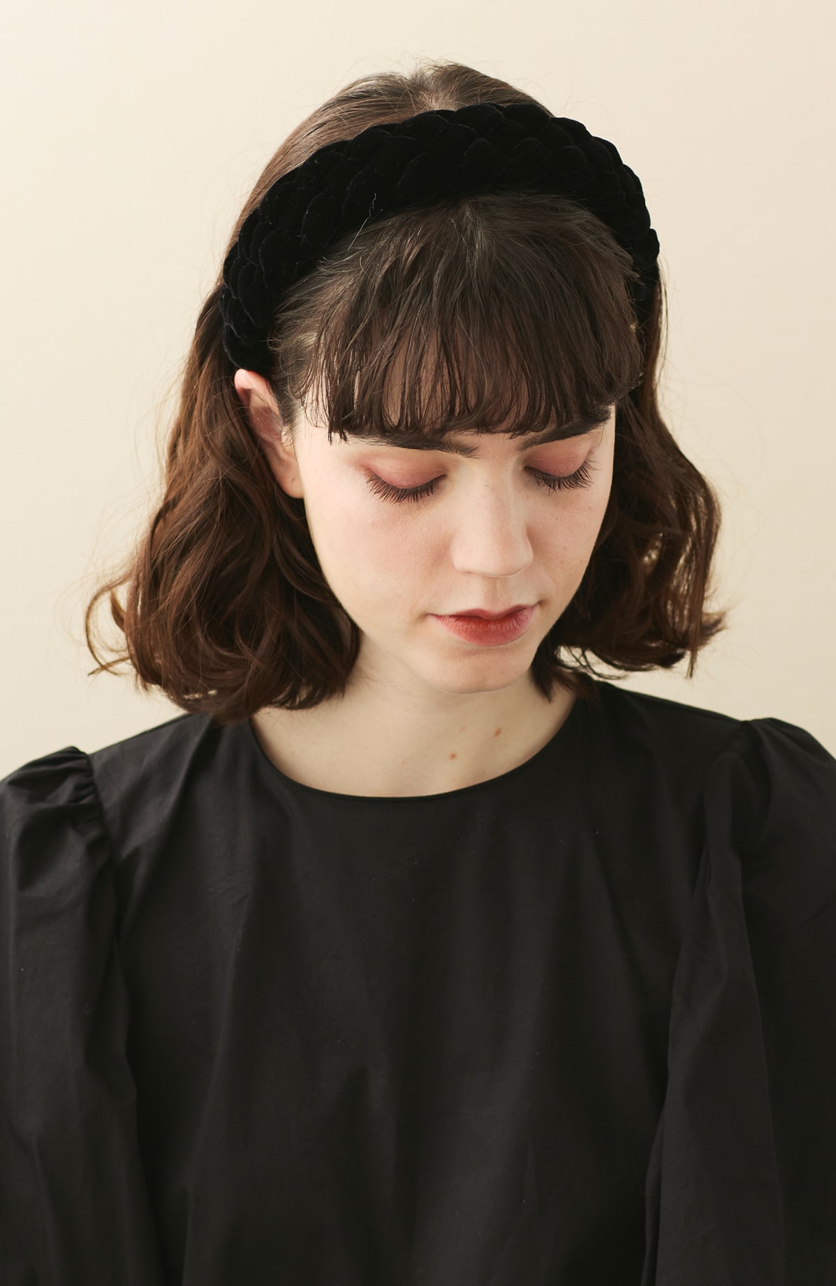 Camel Nocturne Braided Velvet Headband